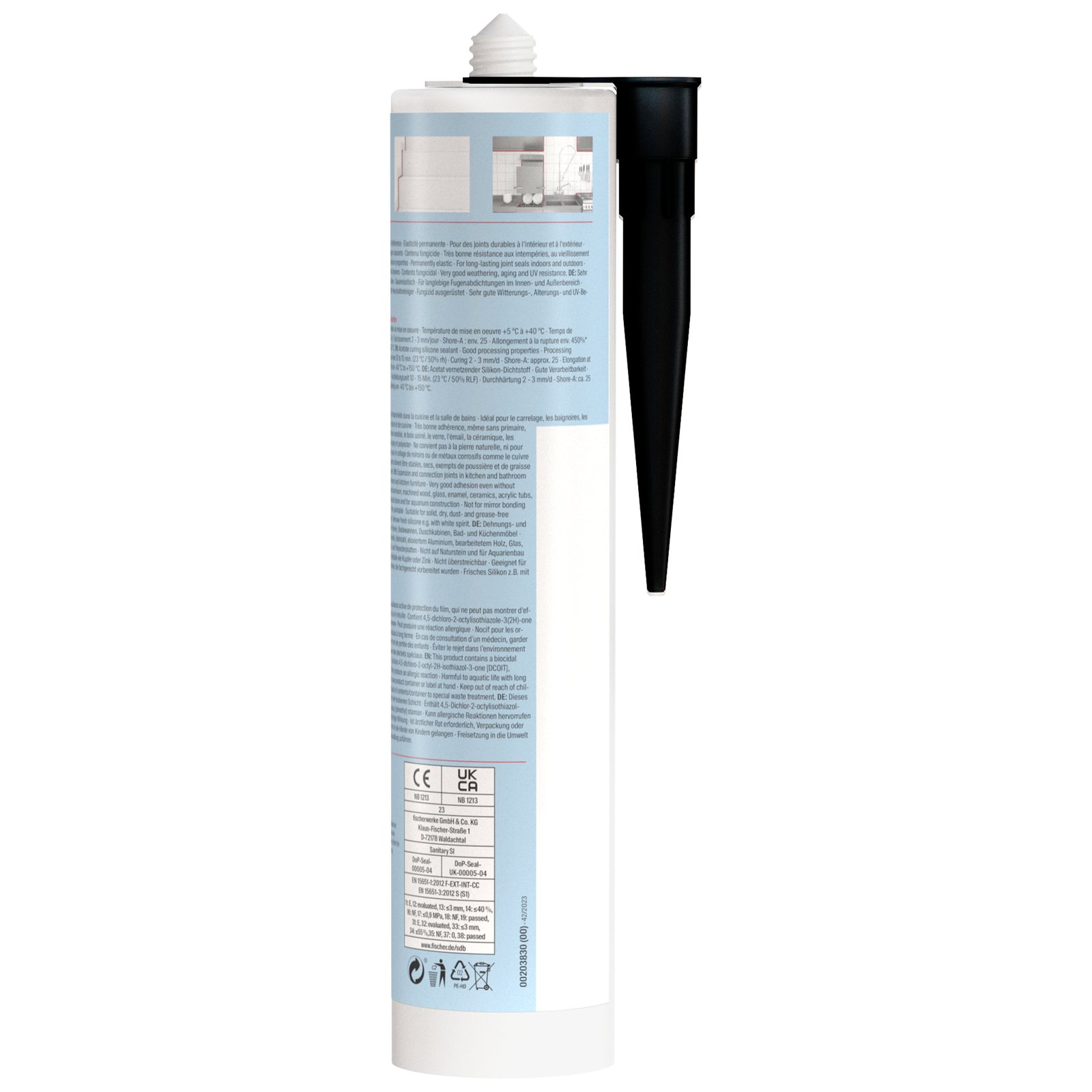 fischer Sanitärsilikon Sanitary Pro SI sw