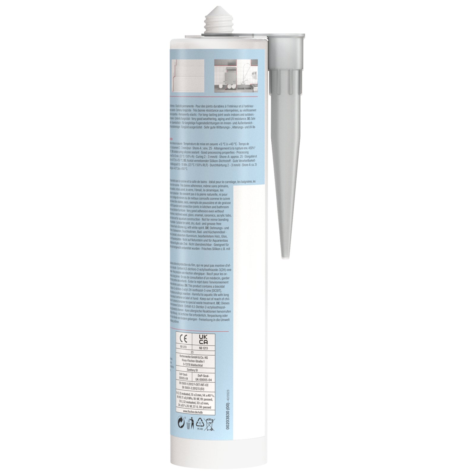 fischer Sanitärsilikon Sanitary Pro SI gr