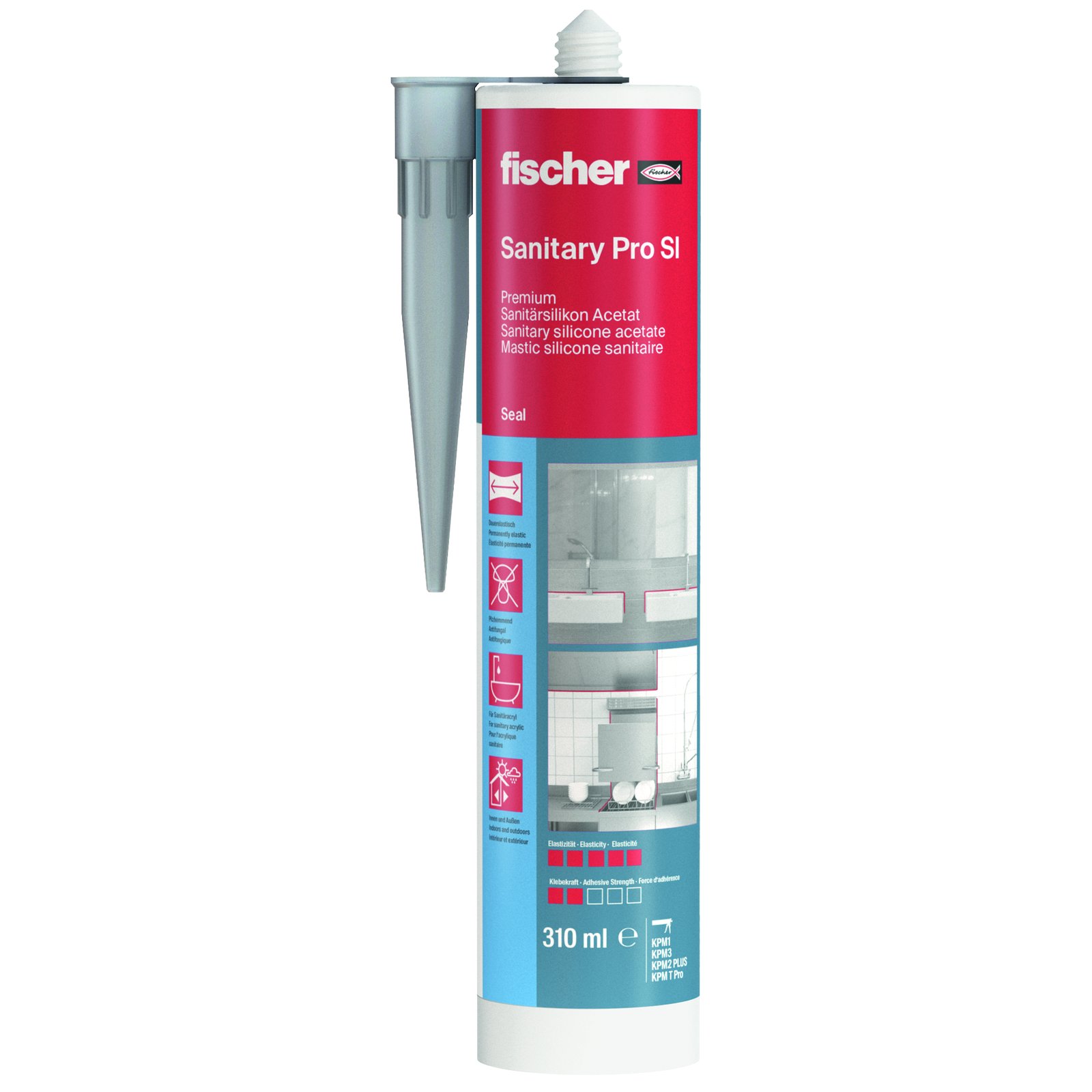 fischer Sanitärsilikon Sanitary Pro SI sil