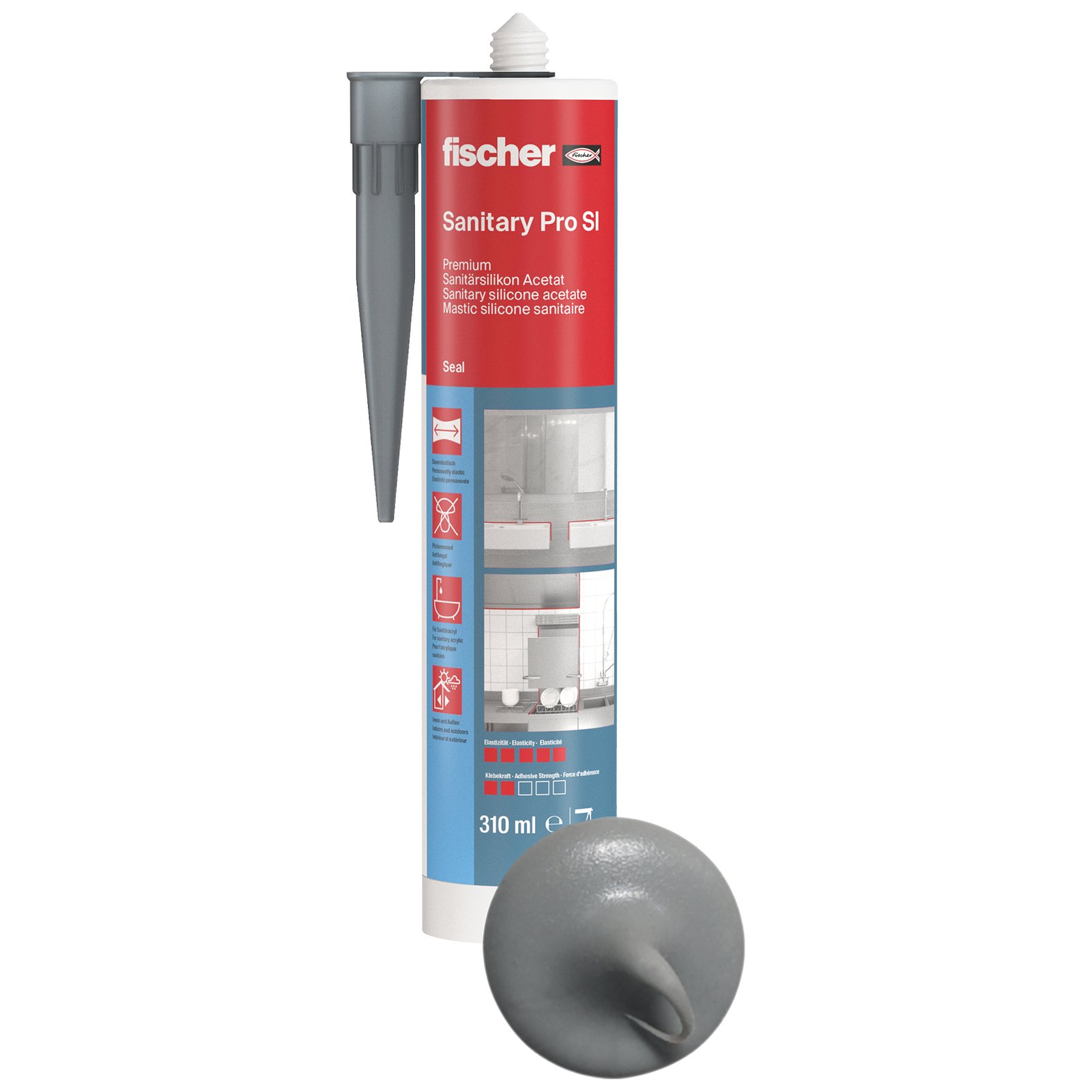 fischer Sanitärsilikon Sanitary Pro SI dgr