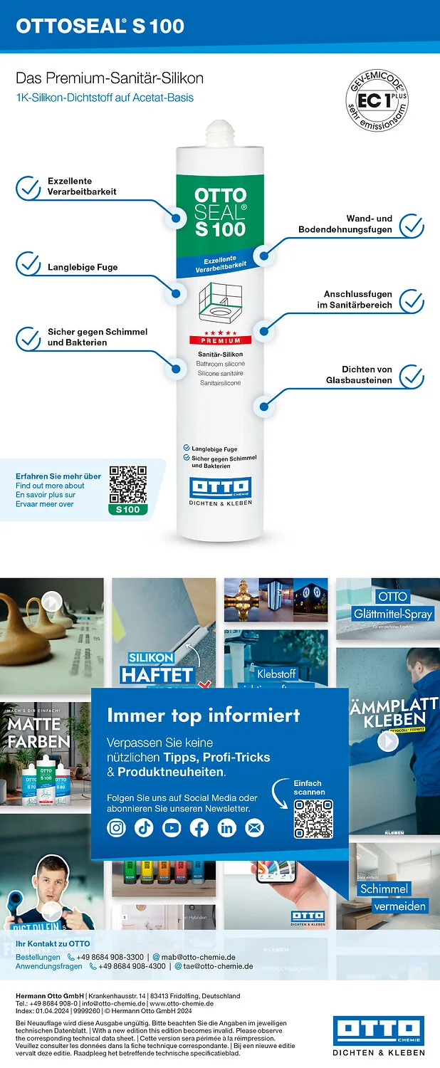 OTTOSEAL S 100 - Premium-Sanitär-Silikon - transparent
