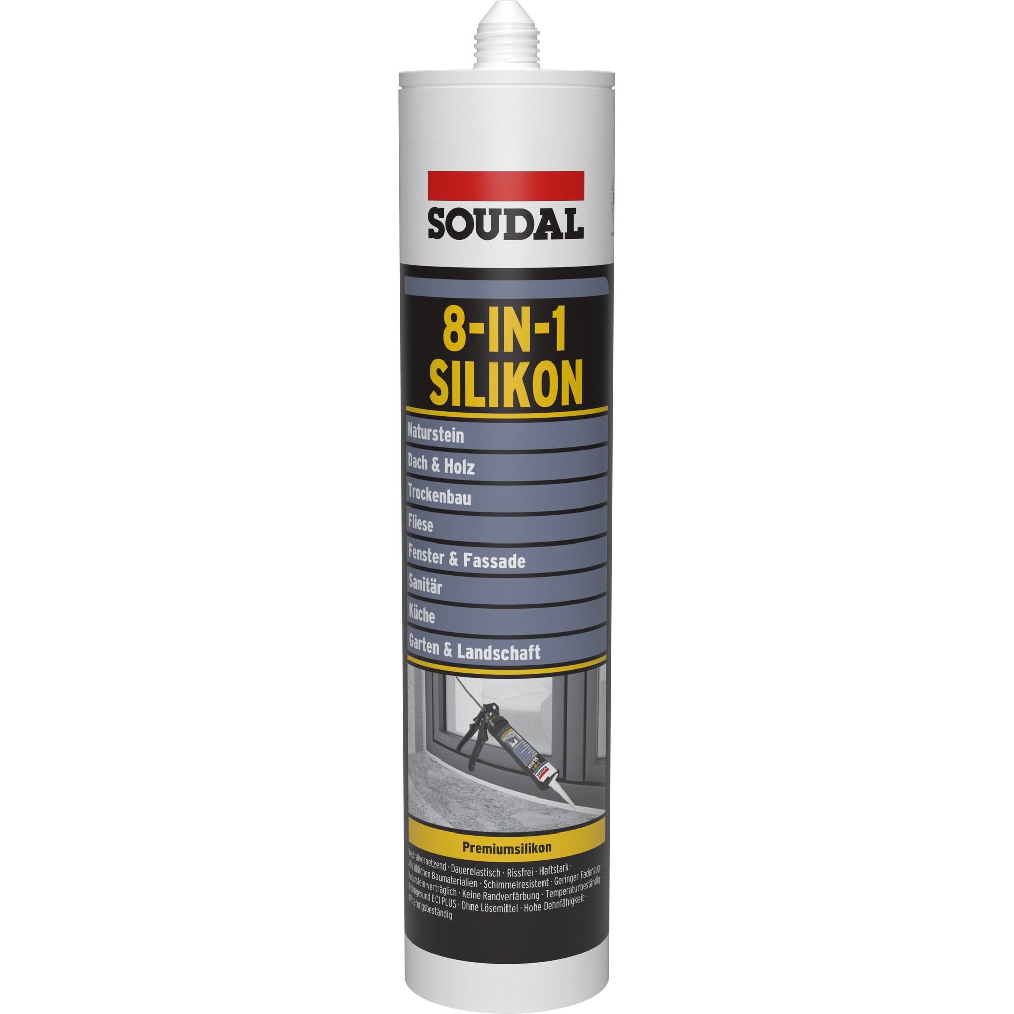 Soudal 8-IN-1 Silikon – Universelles Premiumsilikon