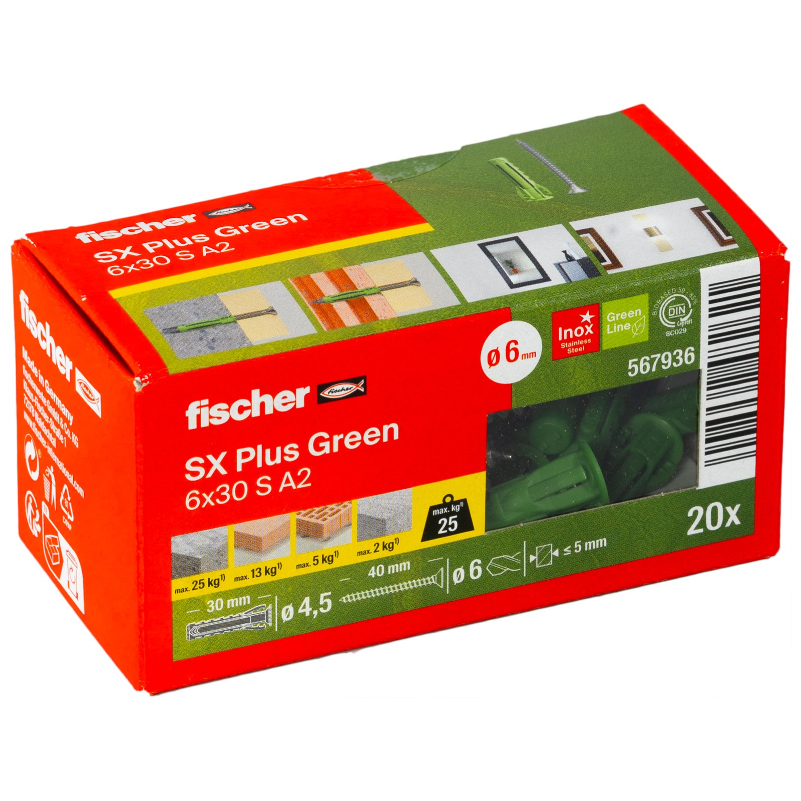 fischer Dübel SX Plus Green S A2