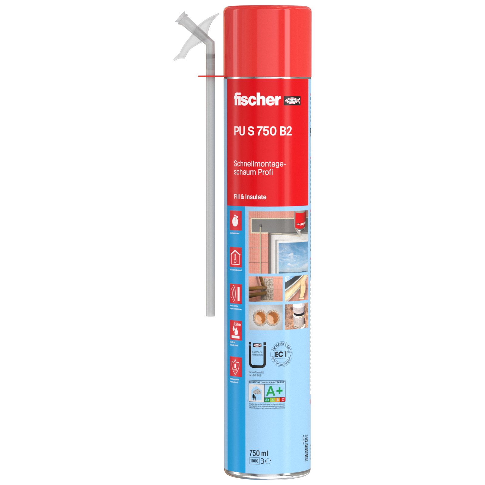 fischer Schnellmontageschaum PU S Profi