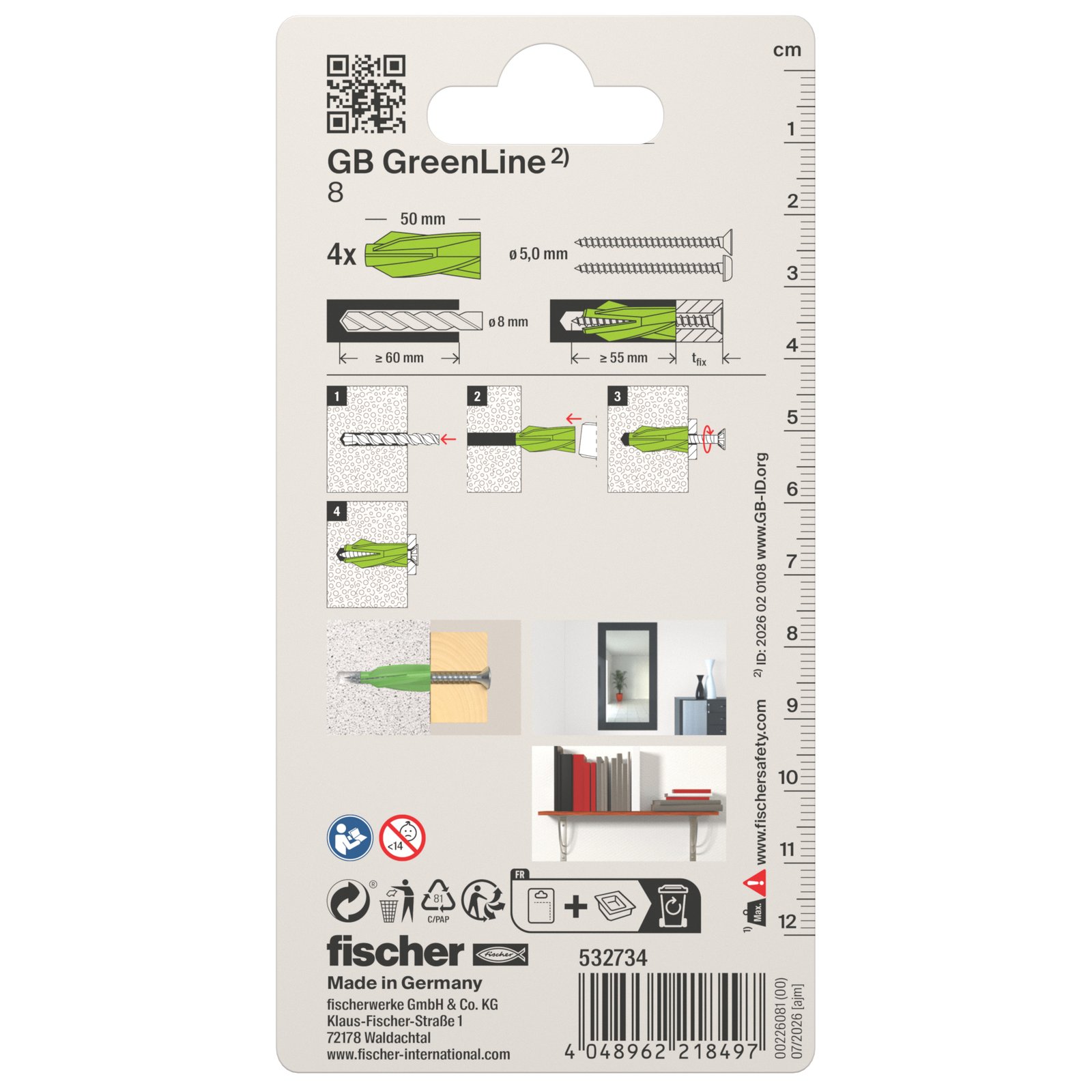fischer Gasbetondübel GB Green K NV