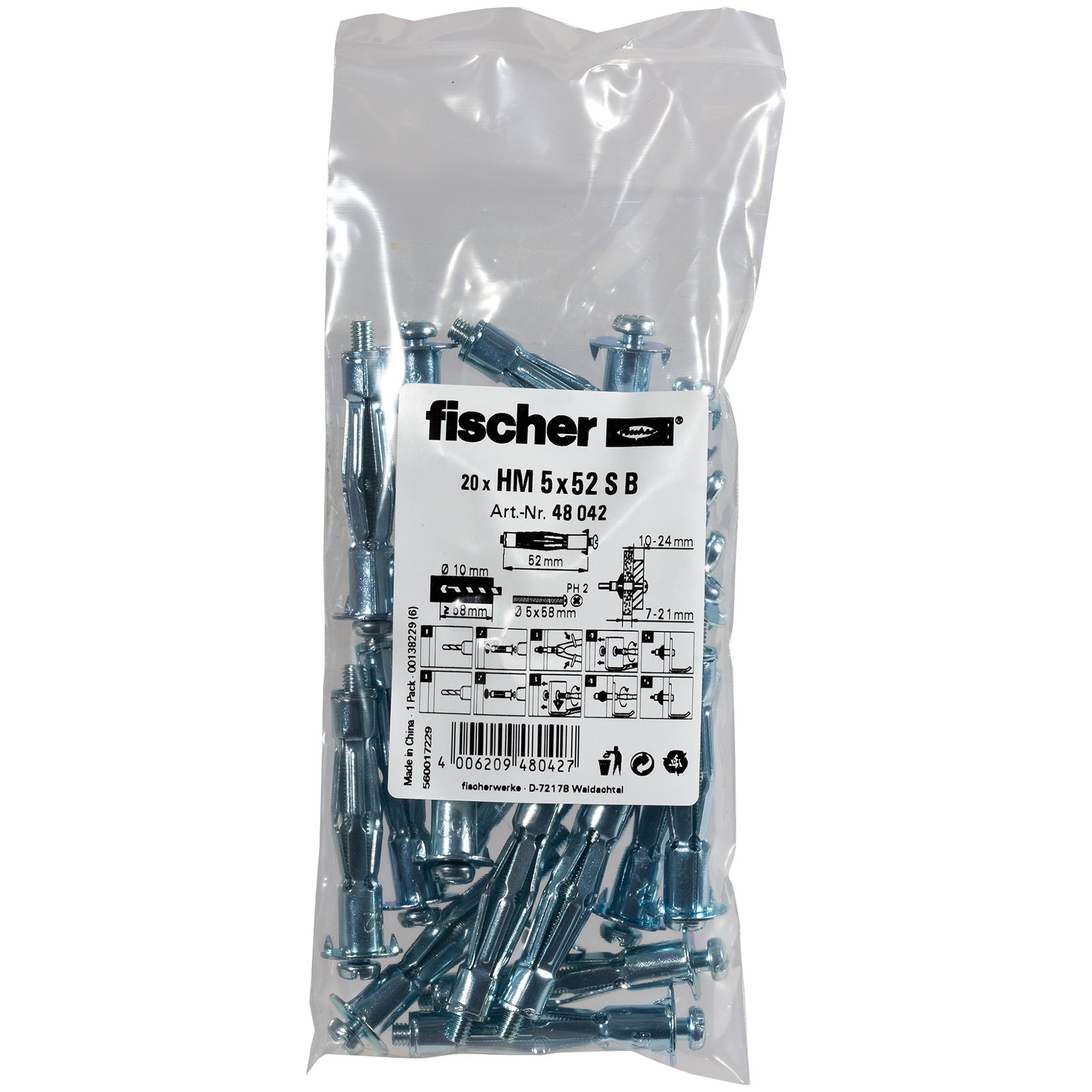 fischer Hohlraum-Metalldübel HM S B