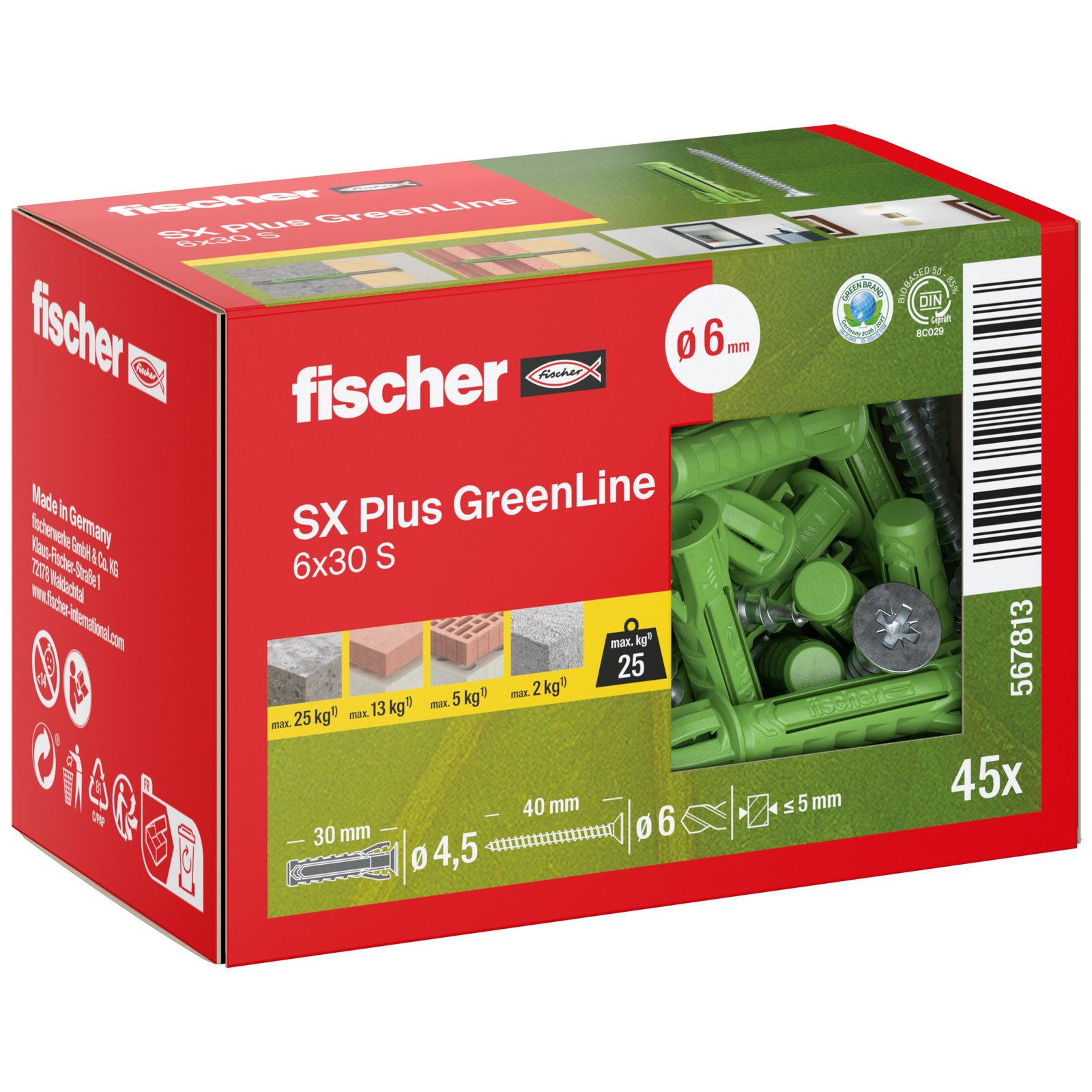 fischer Dübel SX Plus Green S