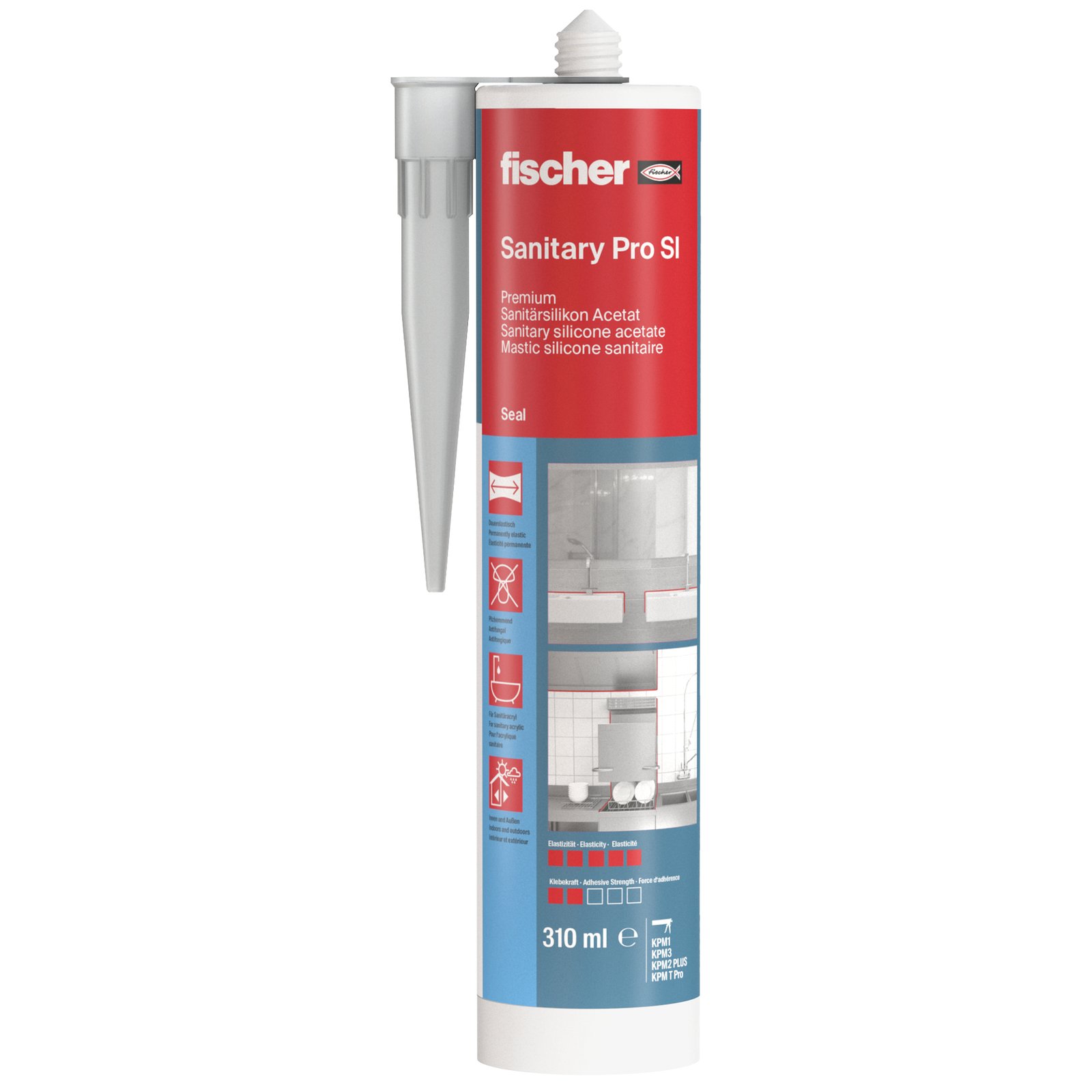 fischer Sanitärsilikon Sanitary Pro SI gr