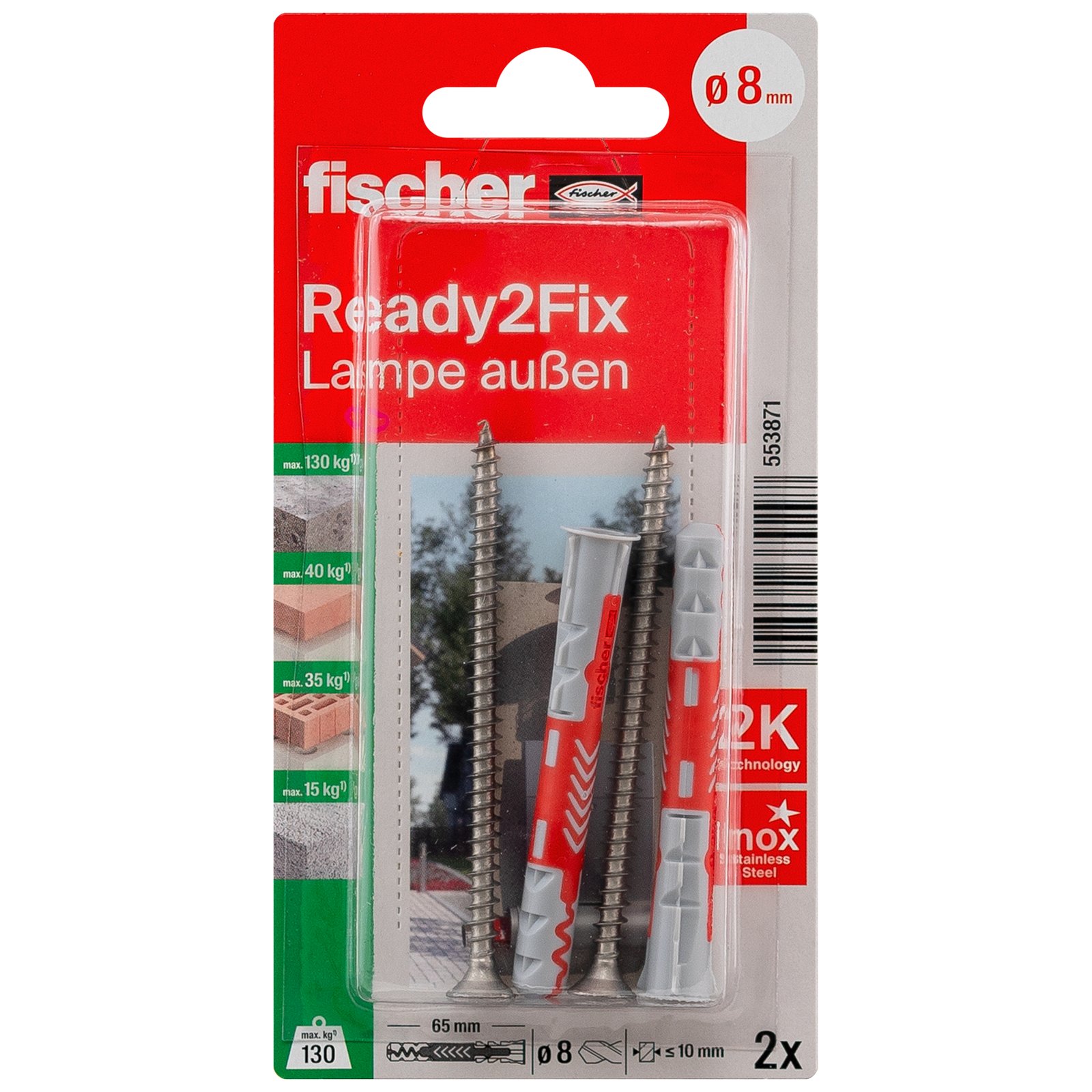 fischer Ready2Fix Lampe außen K