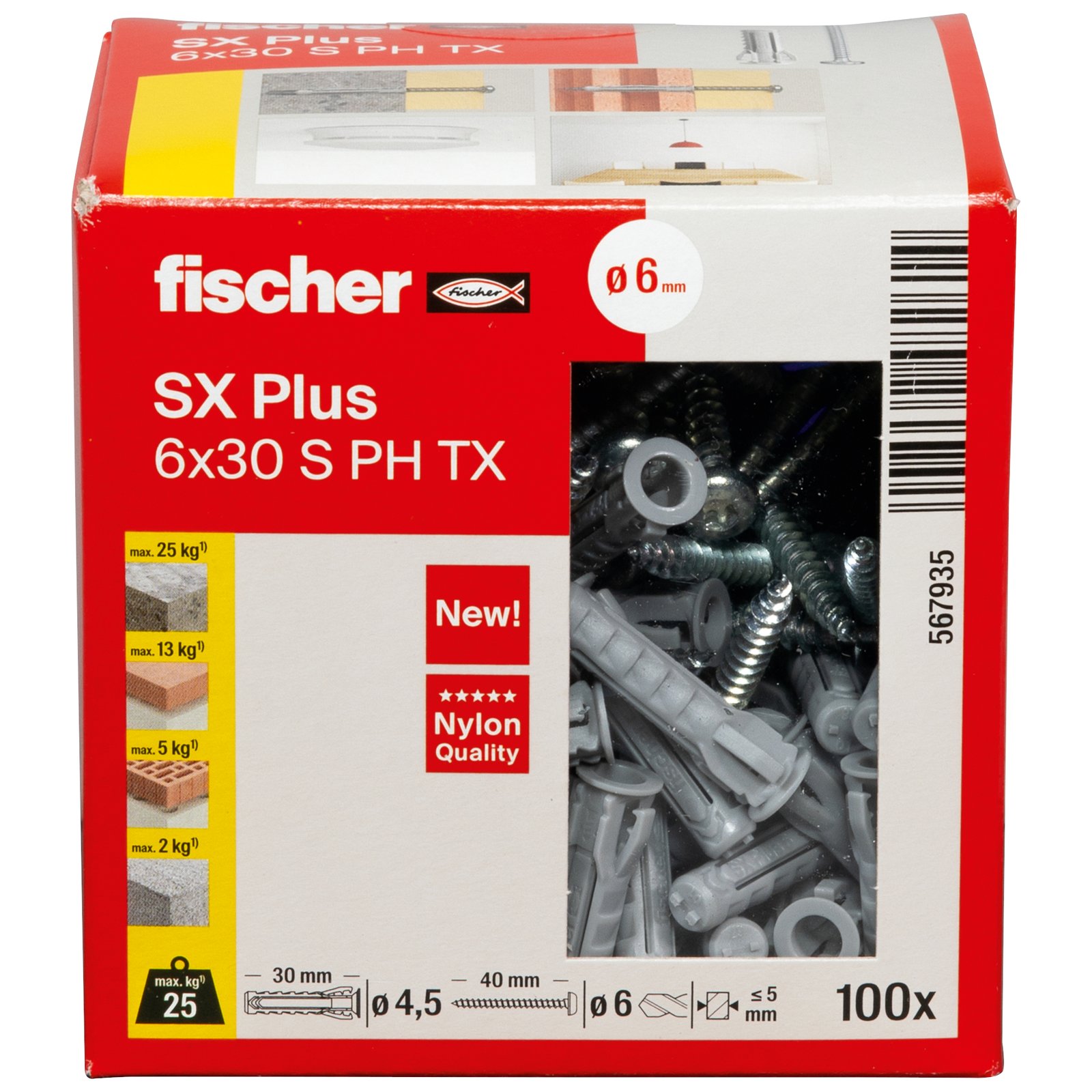 fischer Dübel SX Plus S PH TX