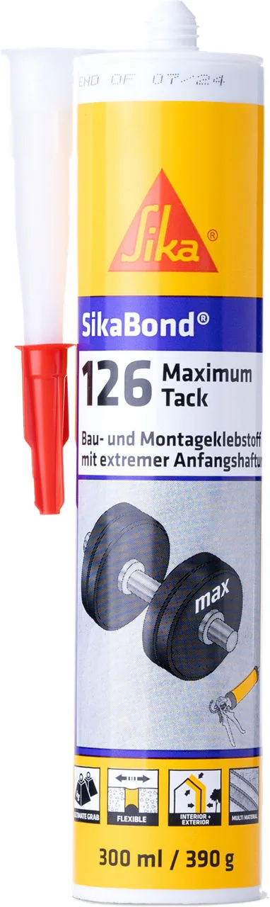 SikaBond-126 Maximum Tack Kartusche für vertikale Verklebungen ohne Fixierung