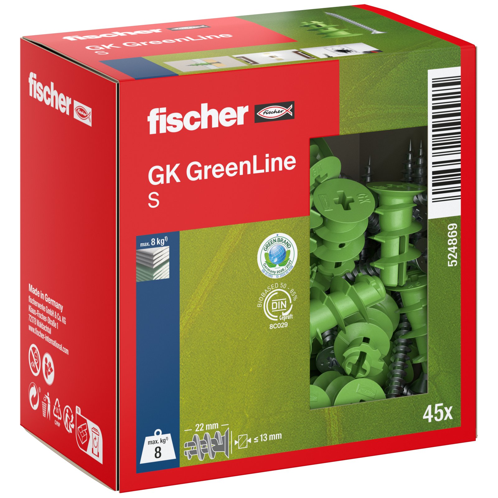 fischer Gipskartondübel GK Green S