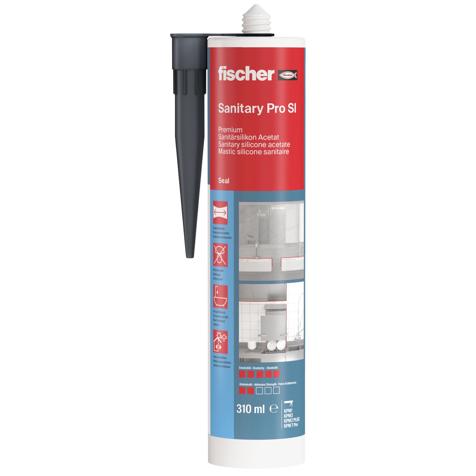 fischer Sanitärsilikon Sanitary Pro SI az