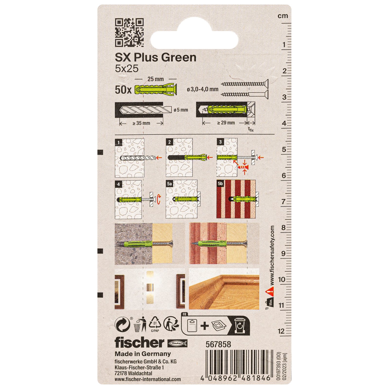 fischer Dübel SX Plus Green K