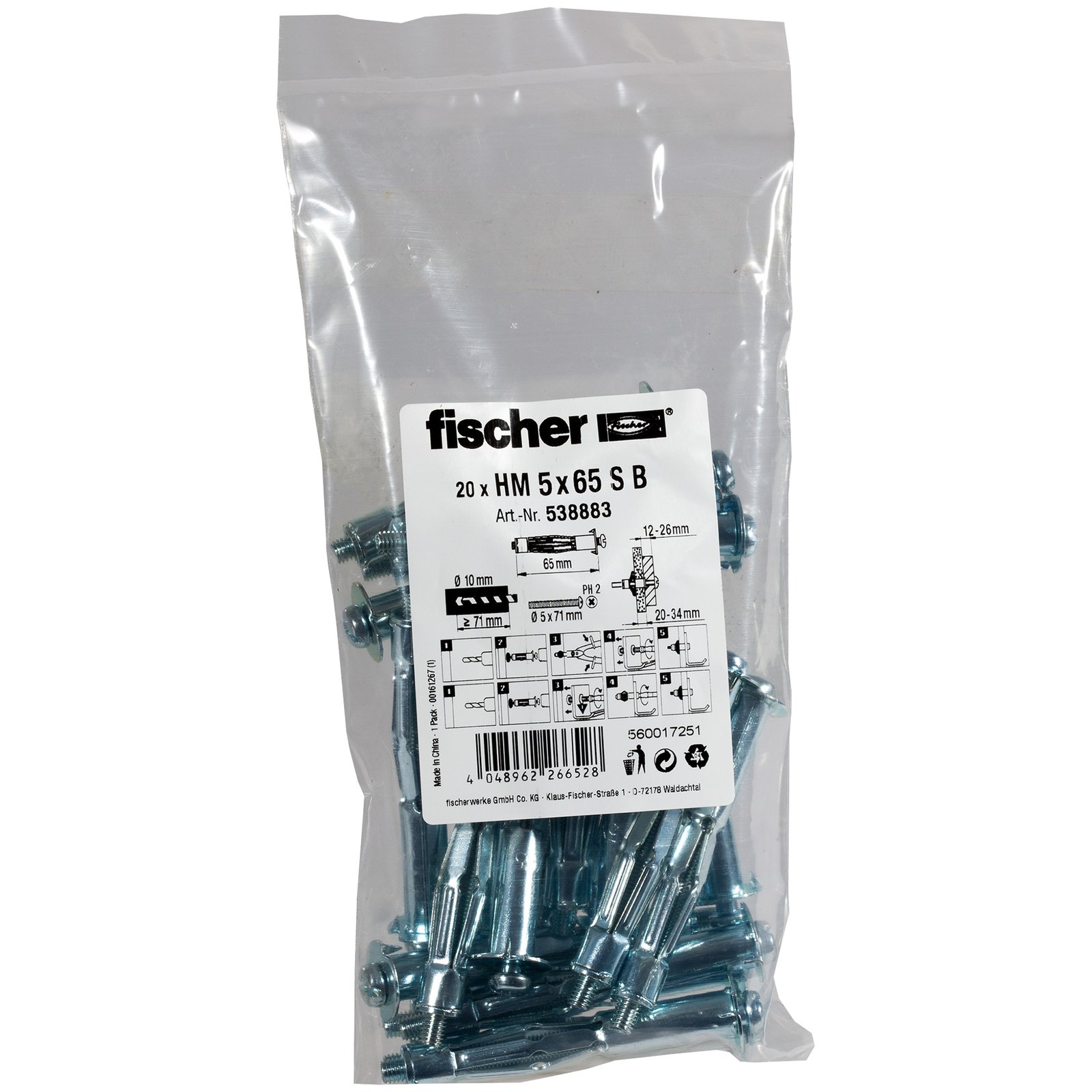 fischer Hohlraum-Metalldübel HM S B