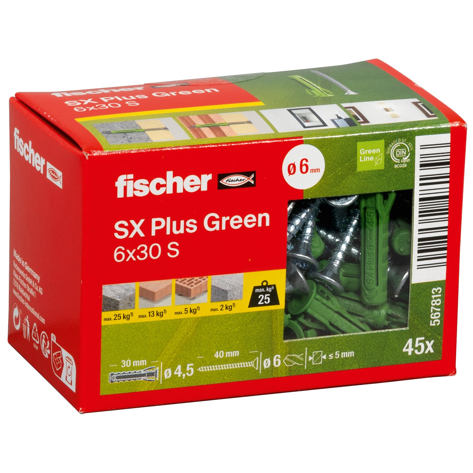 fischer Dübel SX Plus Green S