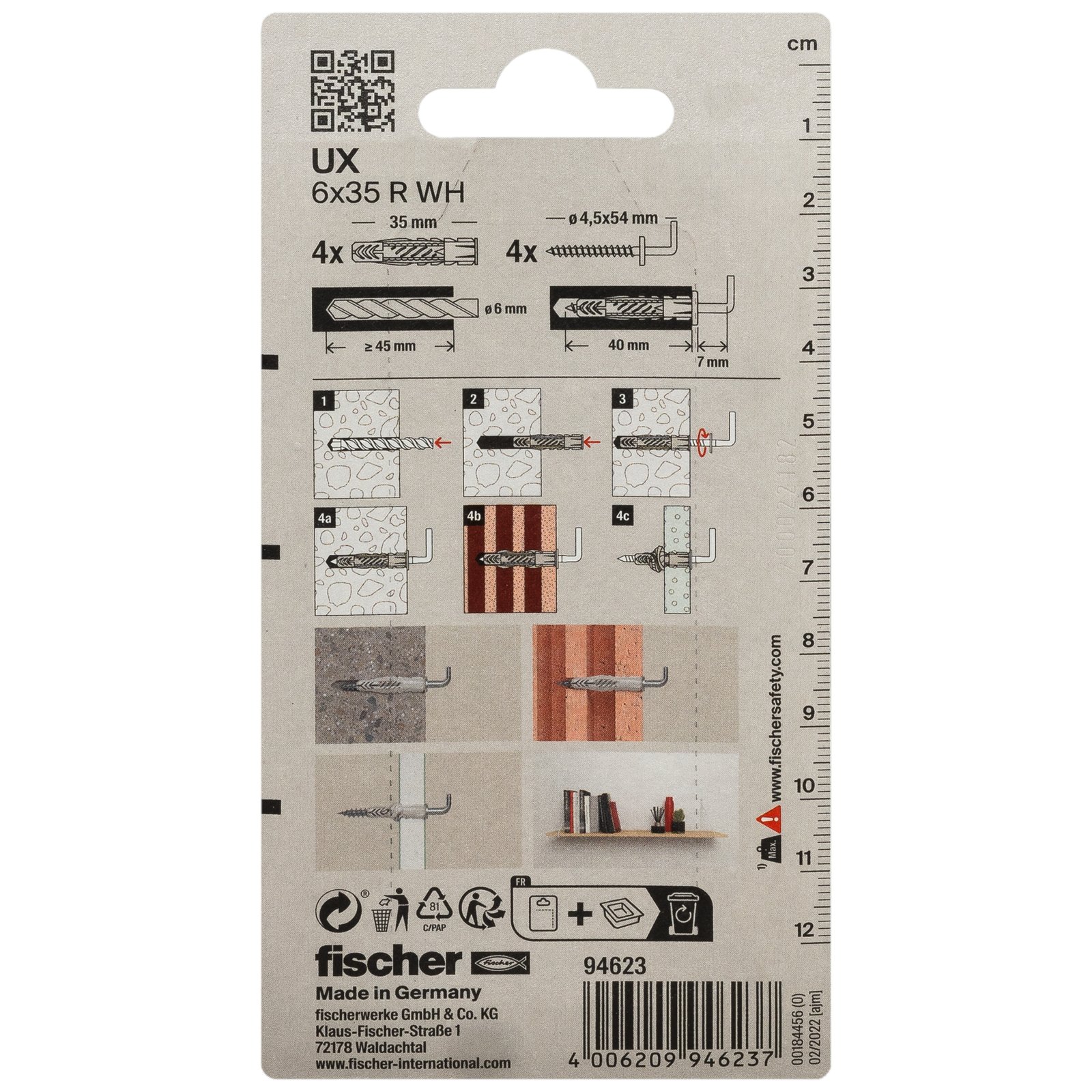 fischer Universaldübel UX WH K