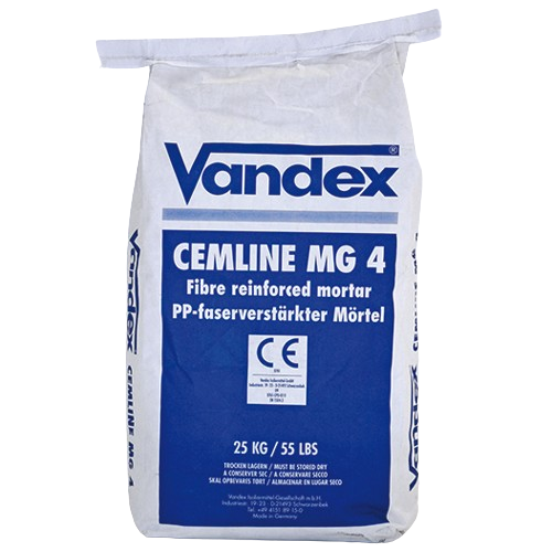 VANDEX CEMLINE MG 4 - Faserverstärkter Spritz- und Reparaturmörtel (TYP 3) VANDEX CEMLINE MG 4 - Faserverstärkter Spritz- und Reparaturmörtel (TYP 3)