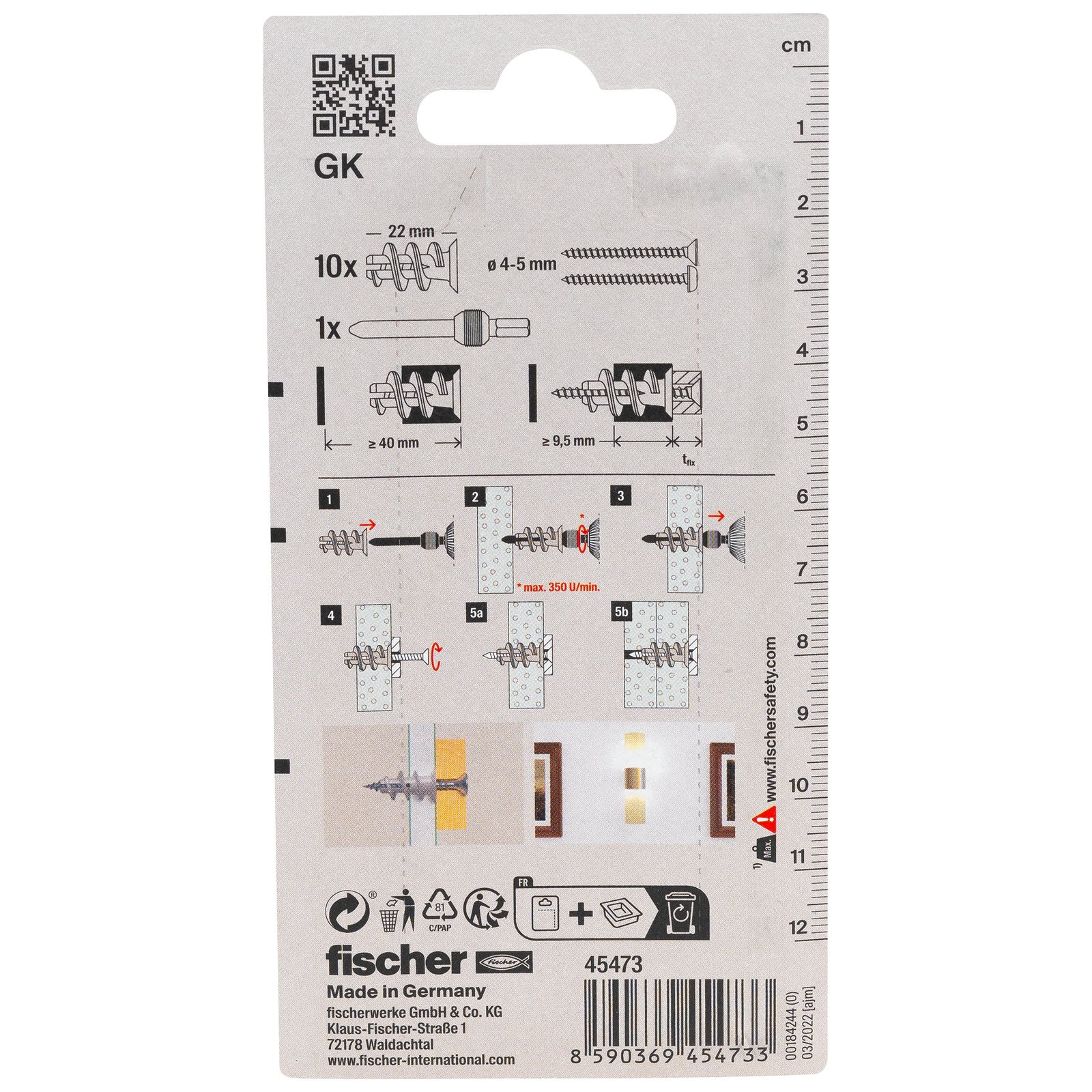 fischer Gipskartondübel GK K