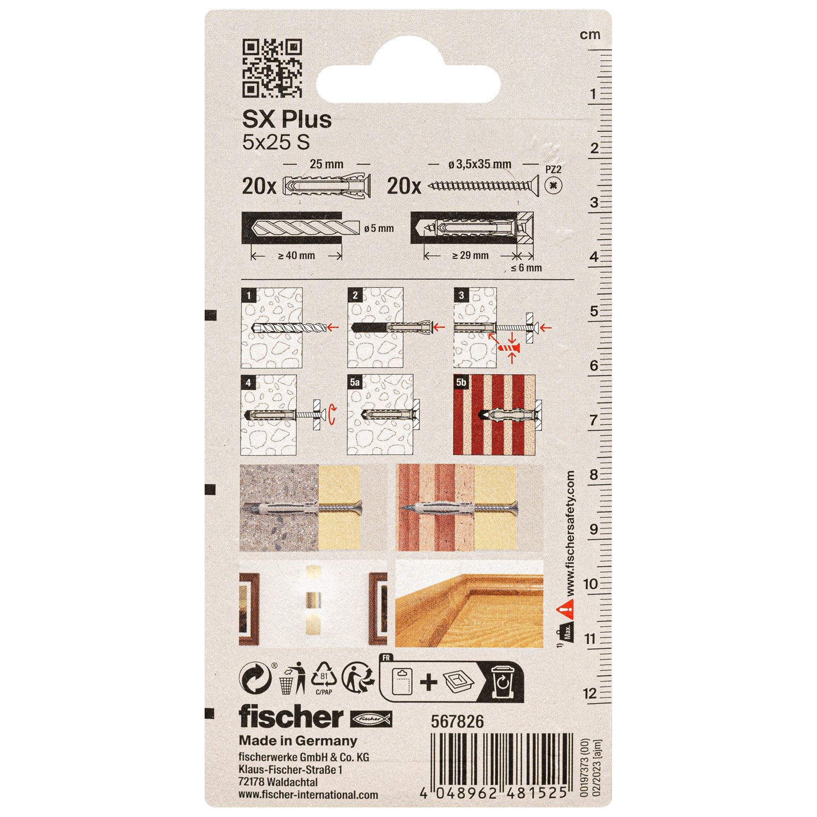 fischer Dübel SX Plus S K