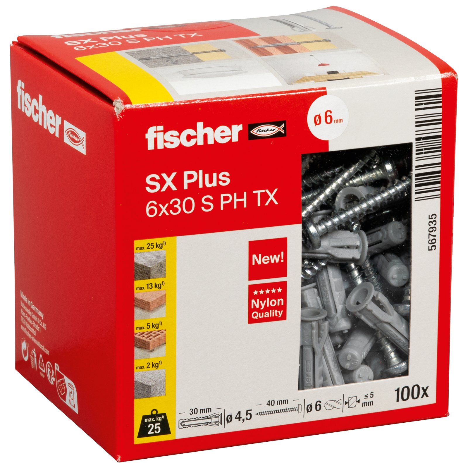 fischer Dübel SX Plus S PH TX