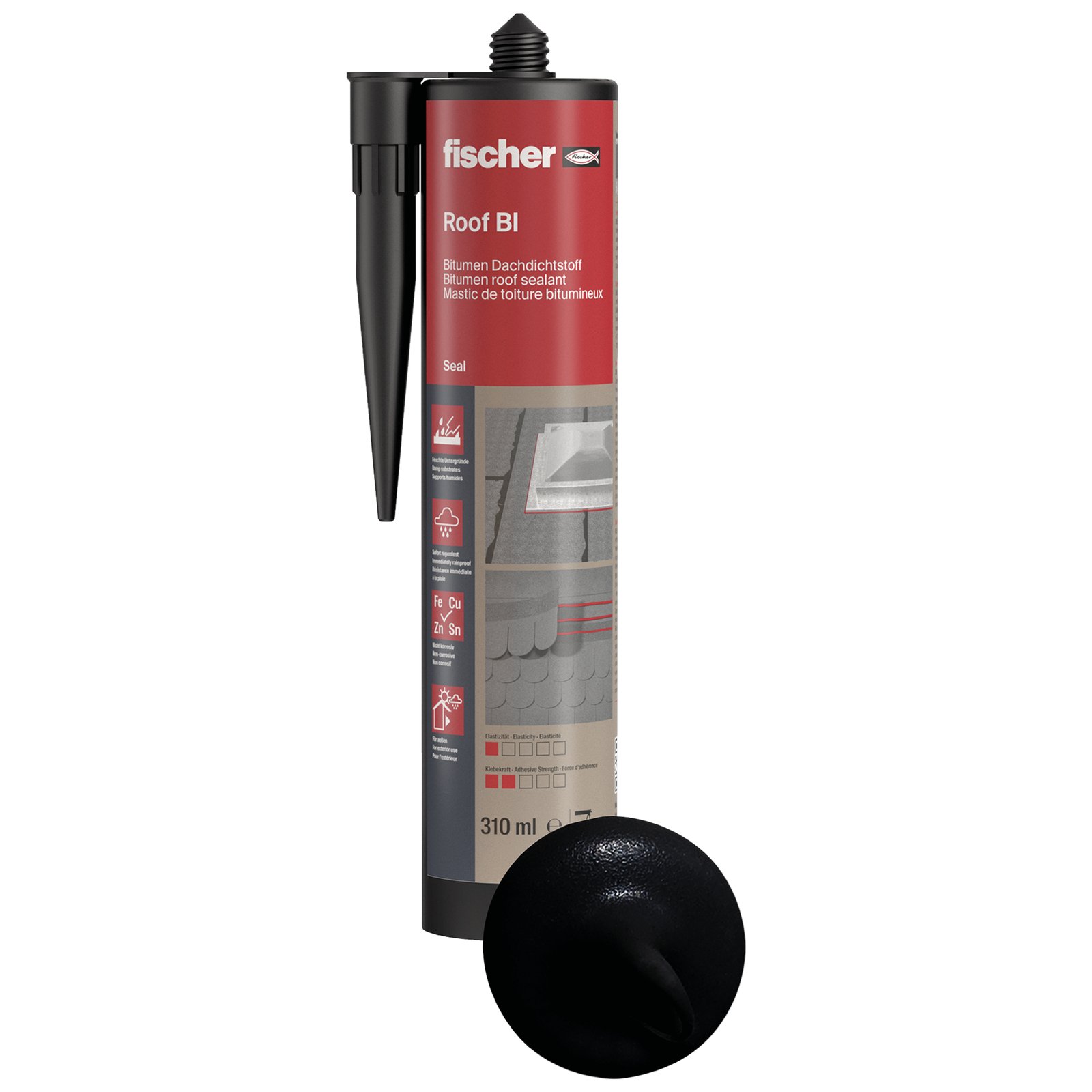 fischer Bitumen-Dachdichtstoff Roof BI sw