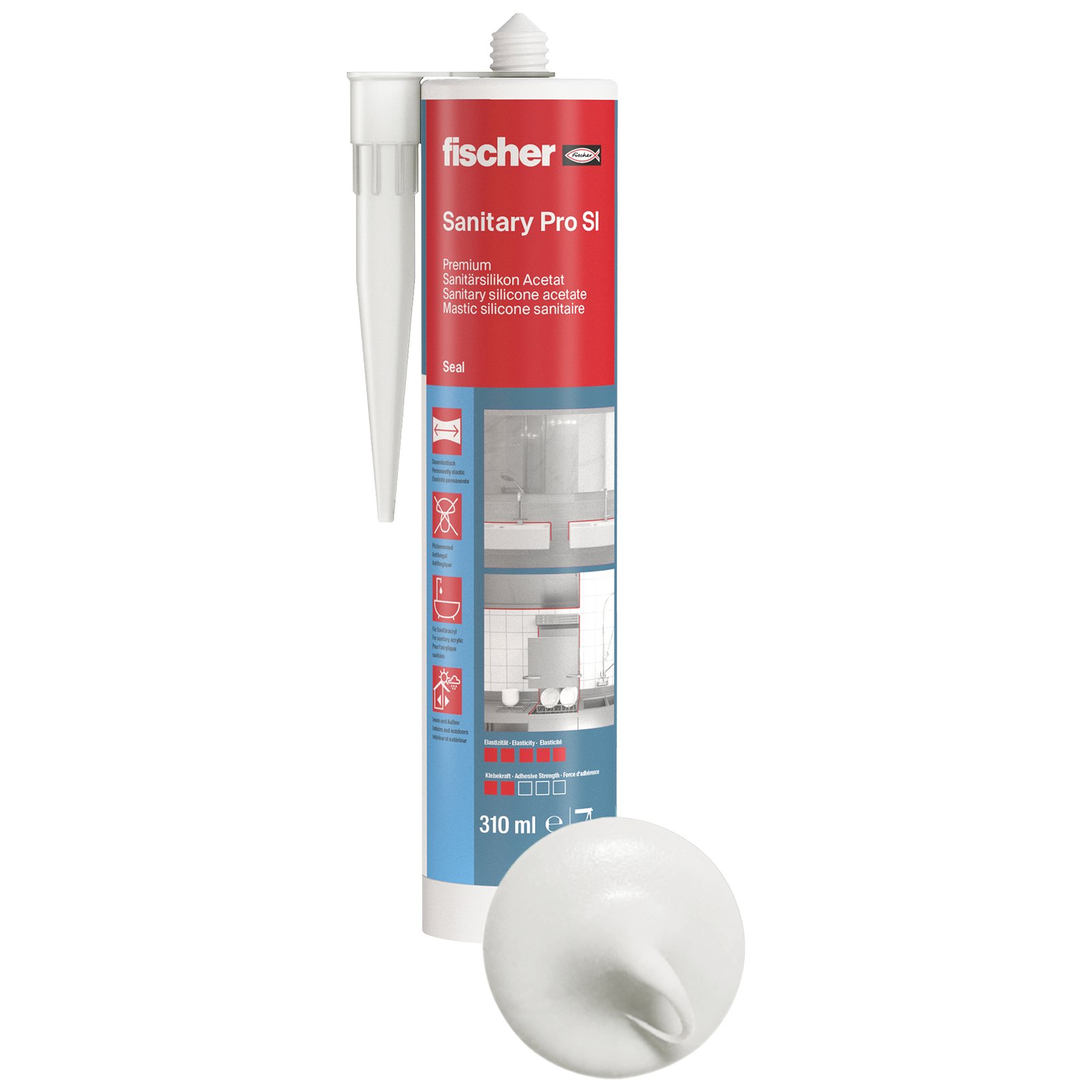fischer Sanitärsilikon Sanitary Pro SI fgr