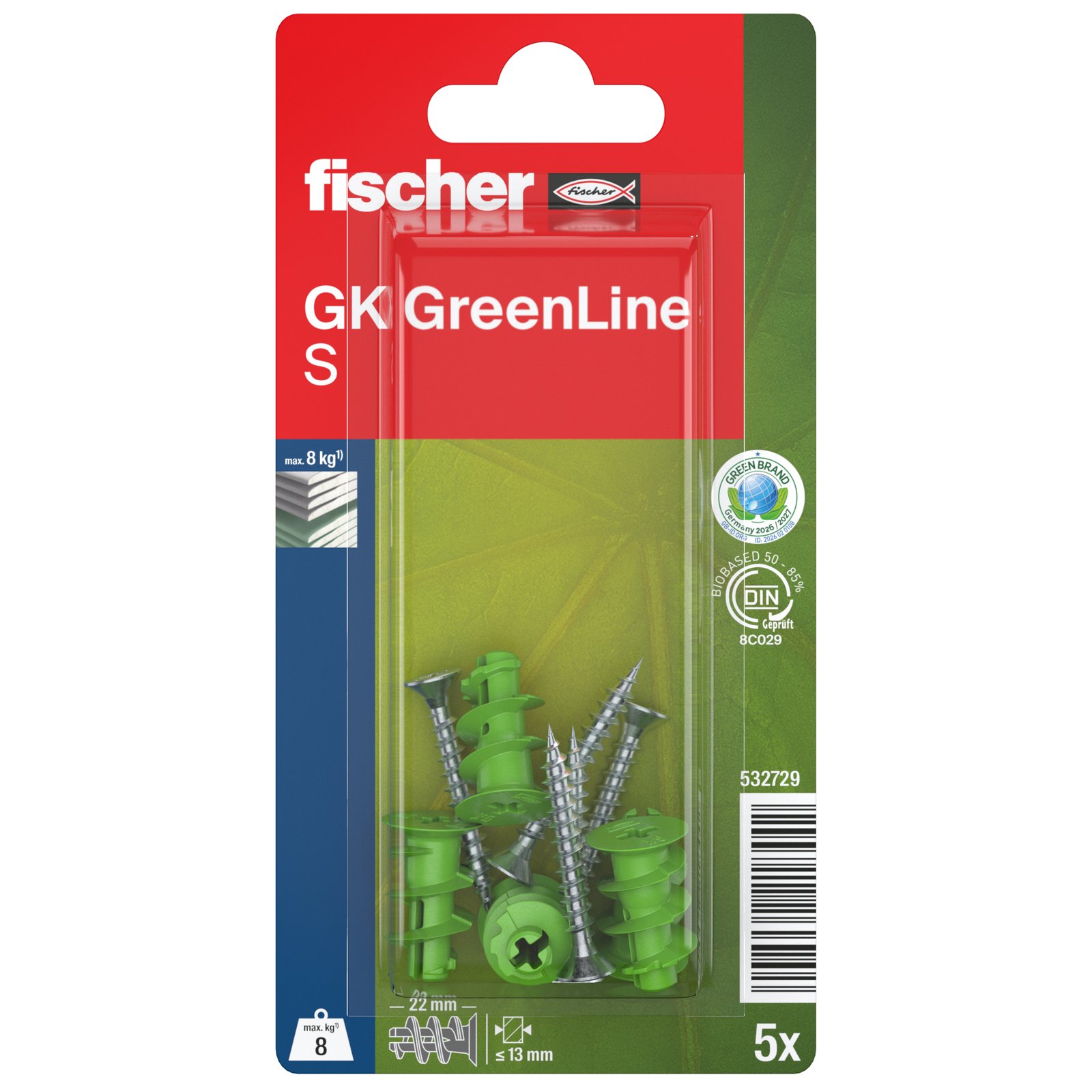 fischer Gipskartondübel GK Green S K