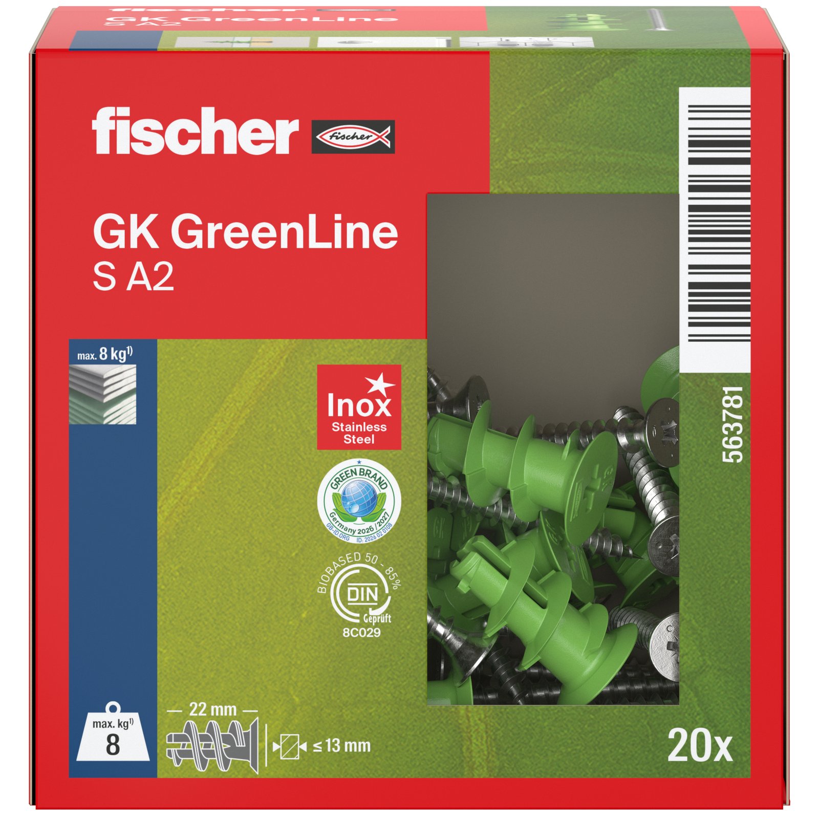 fischer Gipskartondübel GK Green S A2