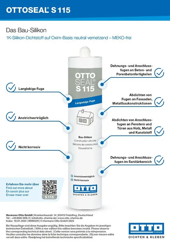 OTTOSEAL S 115 - Bau Silikon - grau