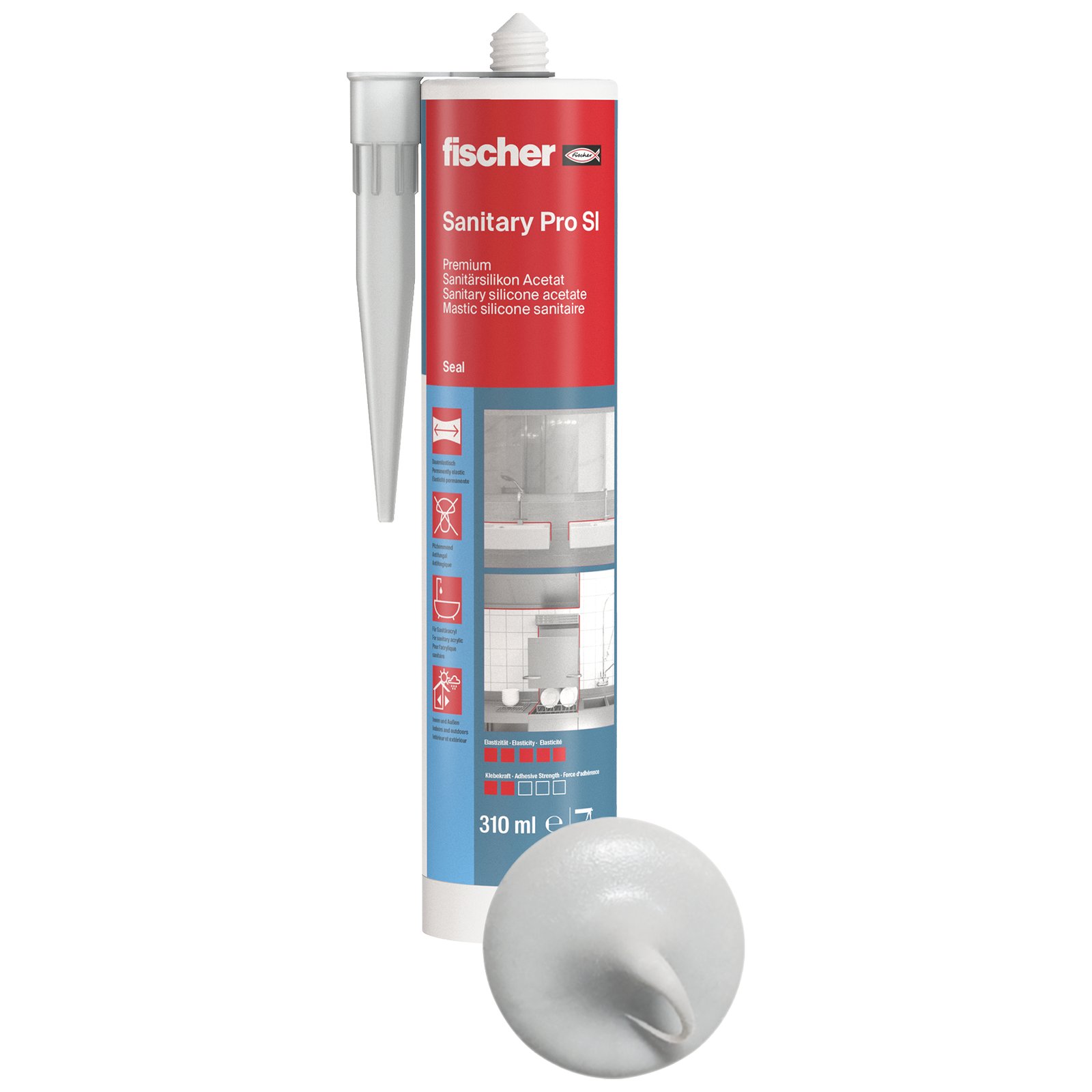 fischer Sanitärsilikon Sanitary Pro SI gr