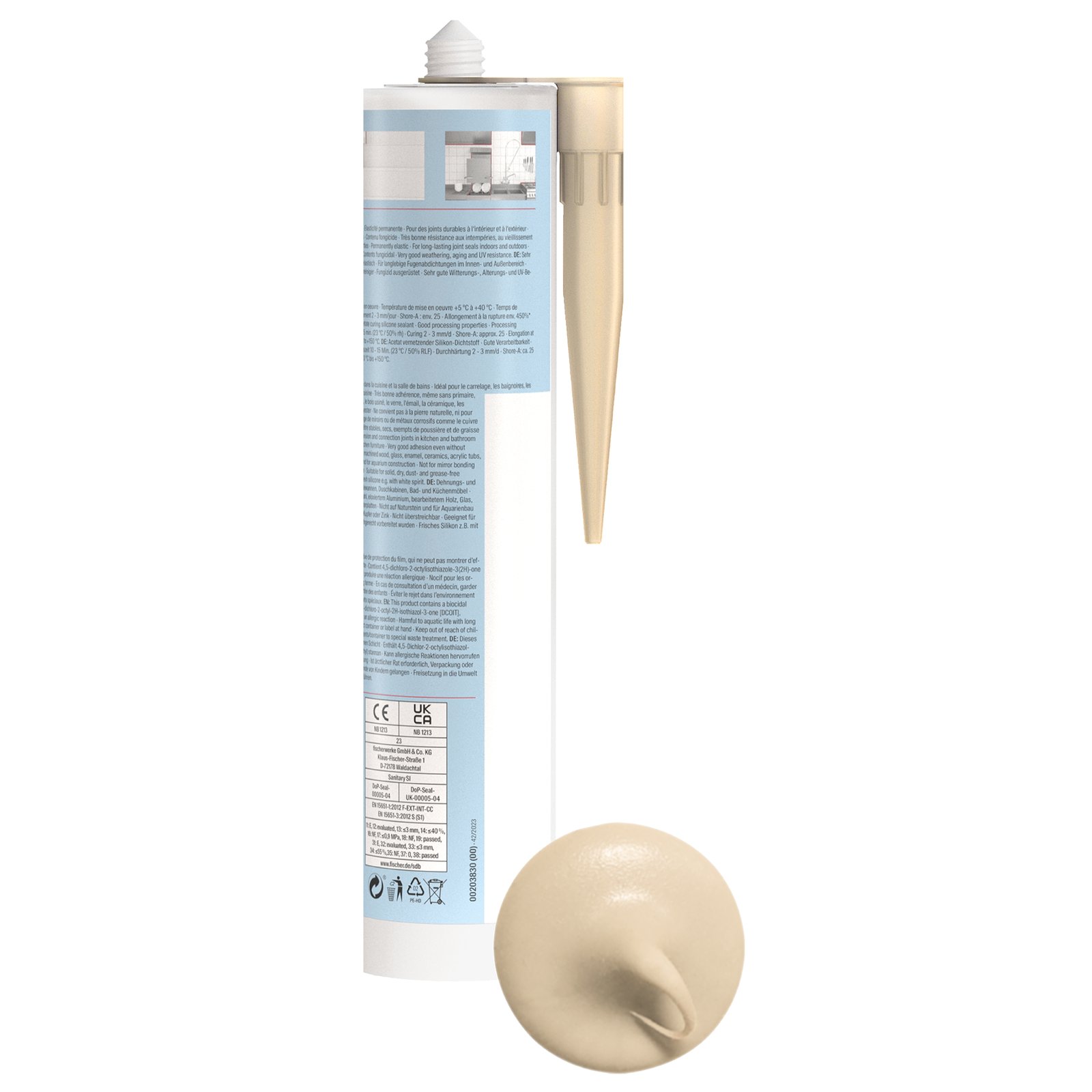 fischer Sanitärsilikon Sanitary Pro SI bbg
