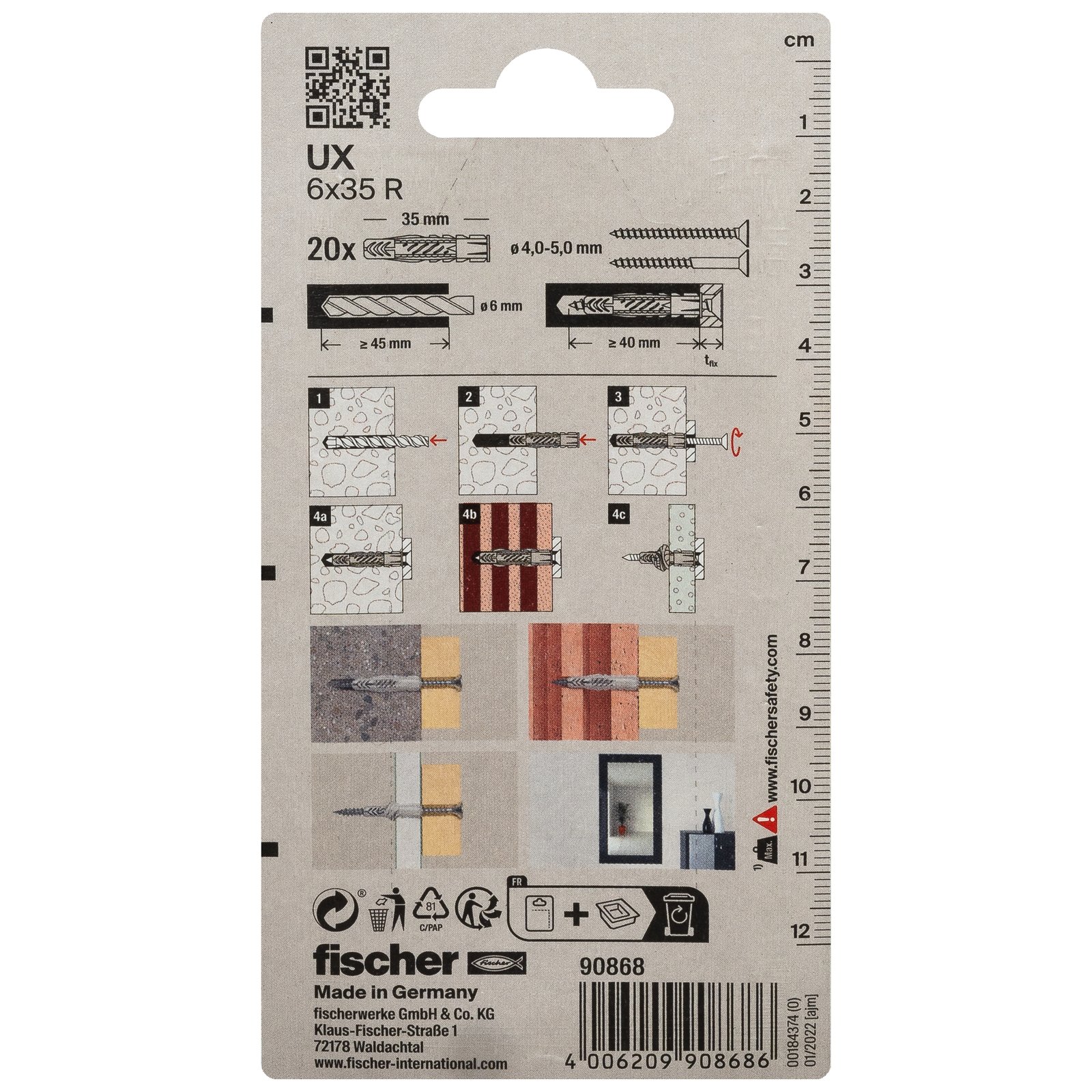 fischer Universaldübel UX R K