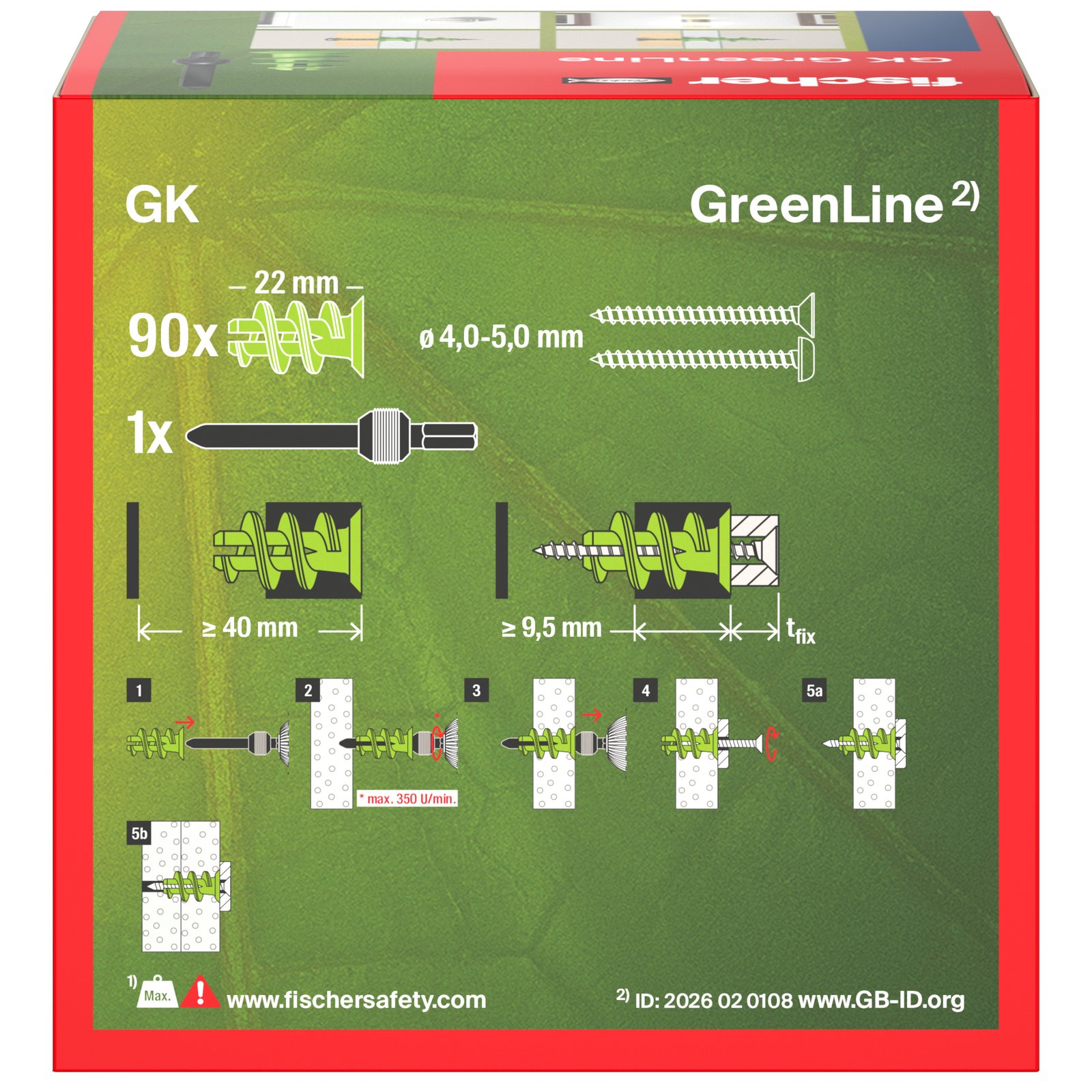 fischer Gipskartondübel GK Green