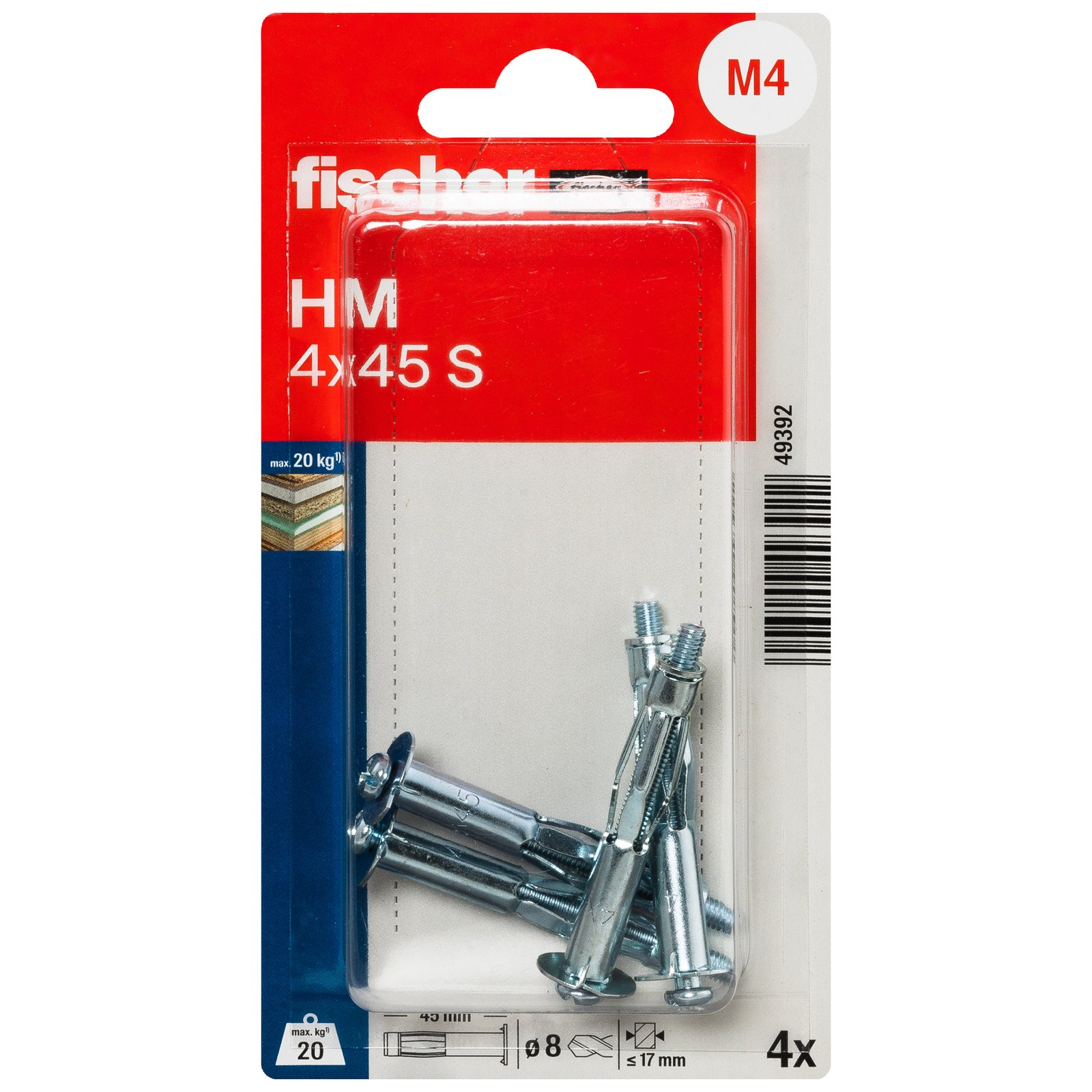fischer Hohlraum-Metalldübel HM S K