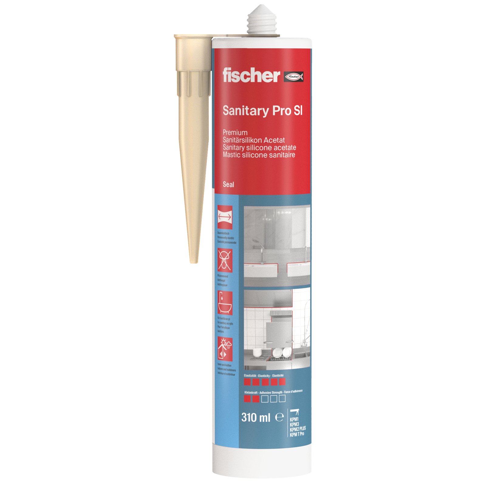 fischer Sanitärsilikon Sanitary Pro SI bbg