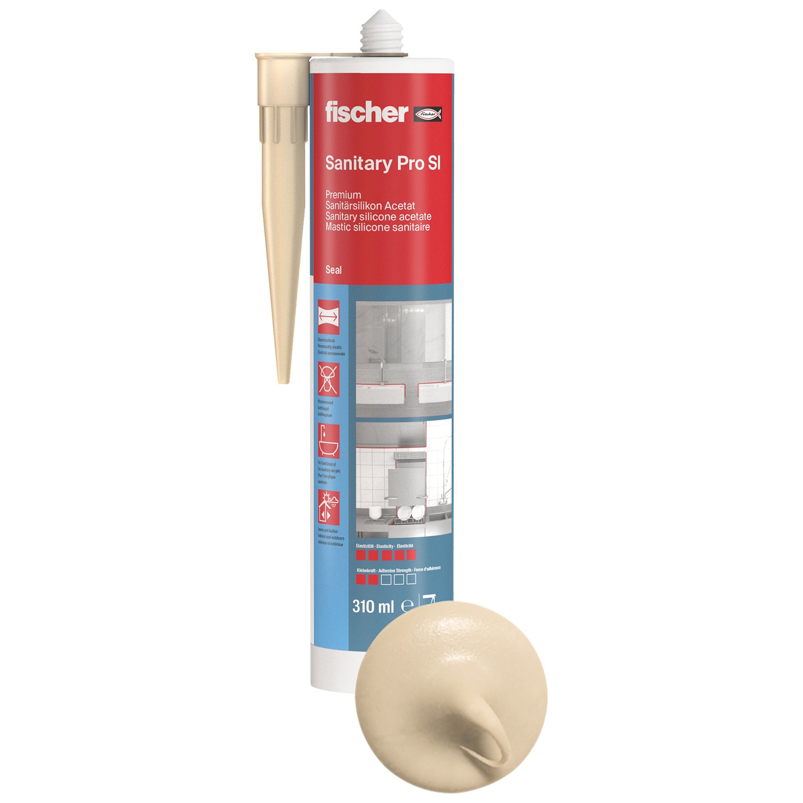 fischer Sanitärsilikon Sanitary Pro SI bbg
