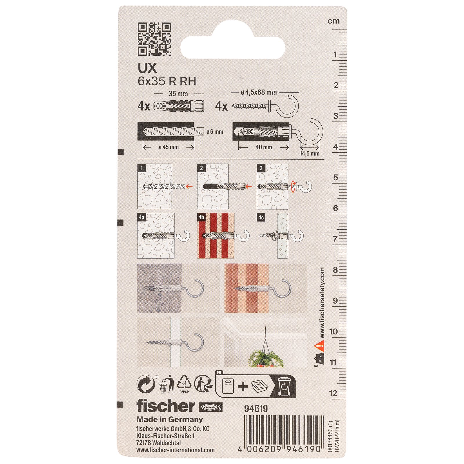 fischer Universaldübel UX RH K
