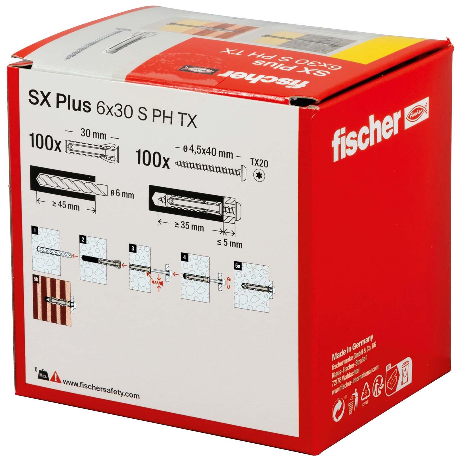 fischer Dübel SX Plus S PH TX