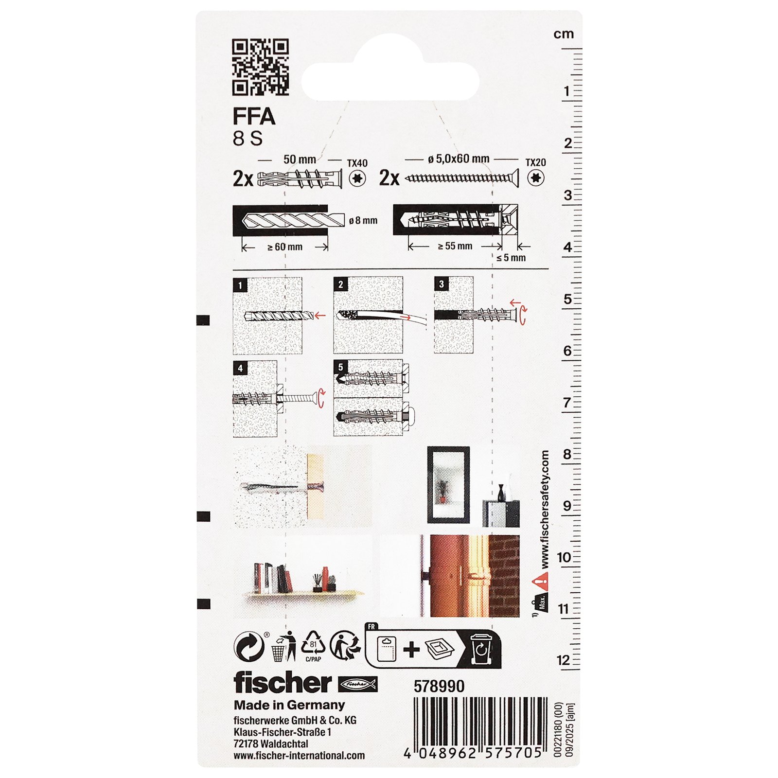 fischer Porenbetondübel FFA S K