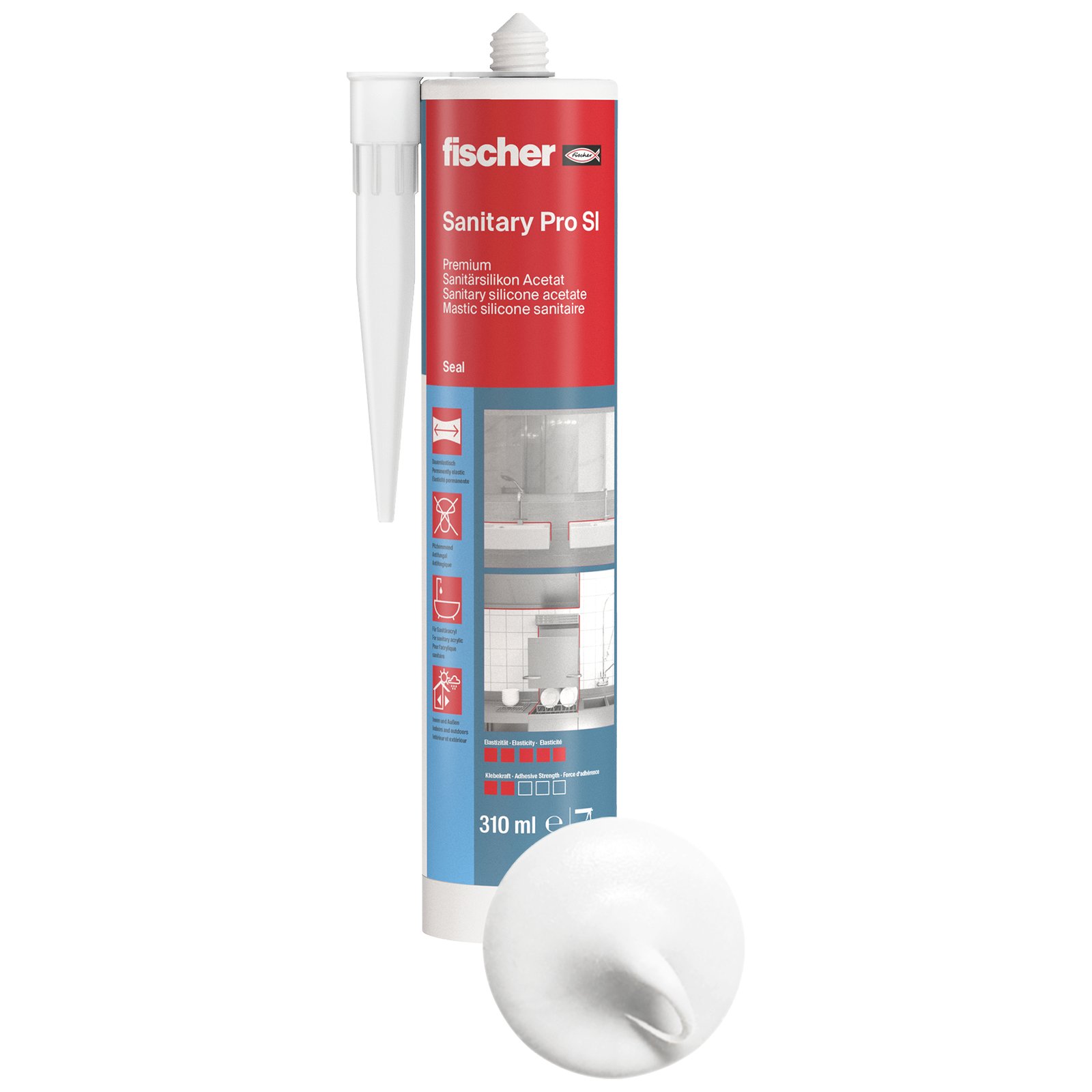 fischer Sanitärsilikon Sanitary Pro SI ws