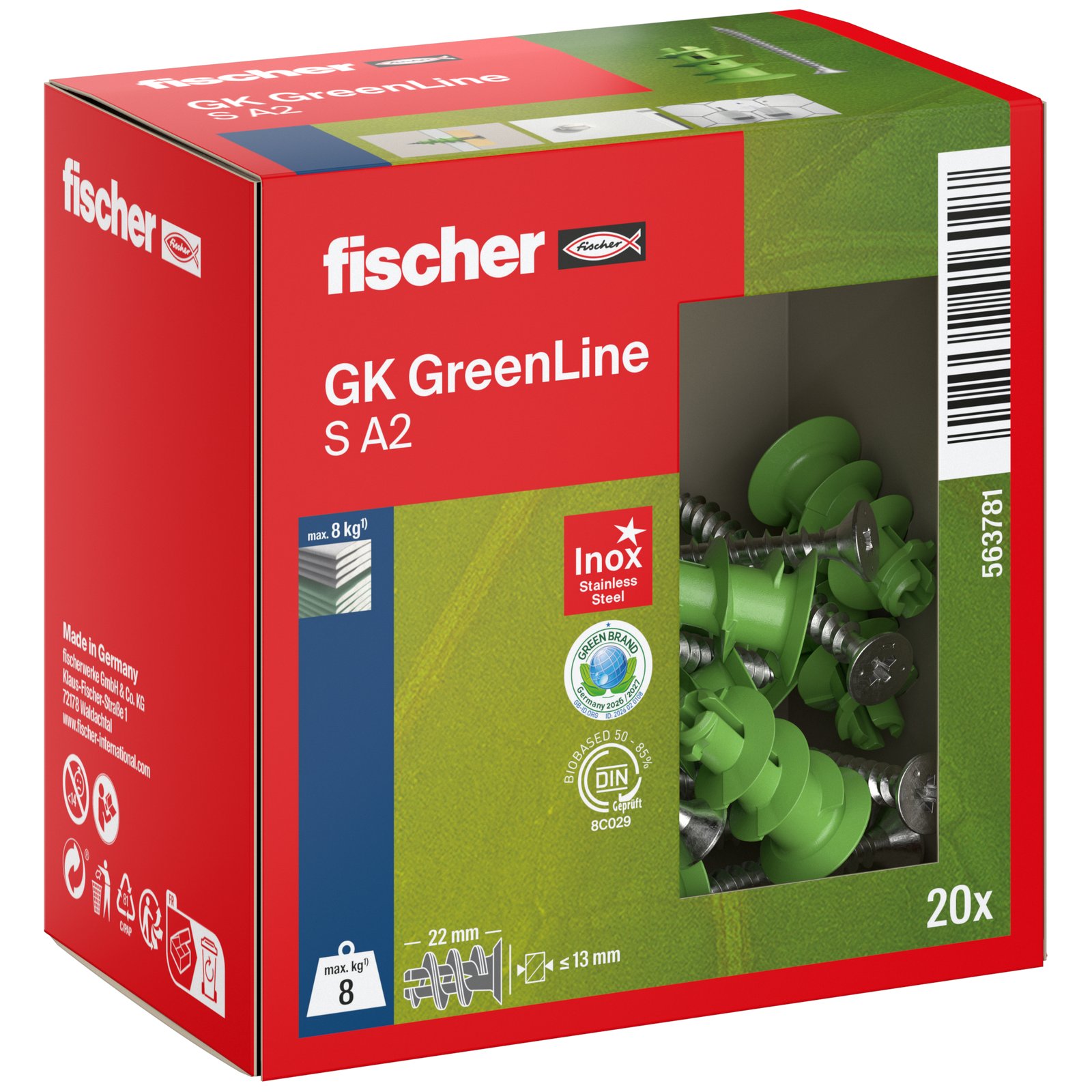 fischer Gipskartondübel GK Green S A2
