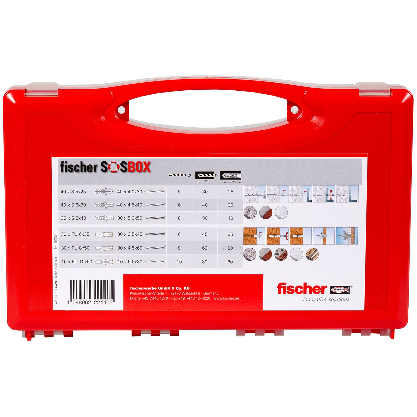 fischer SOSBOX Dübel S/FU+Schrauben