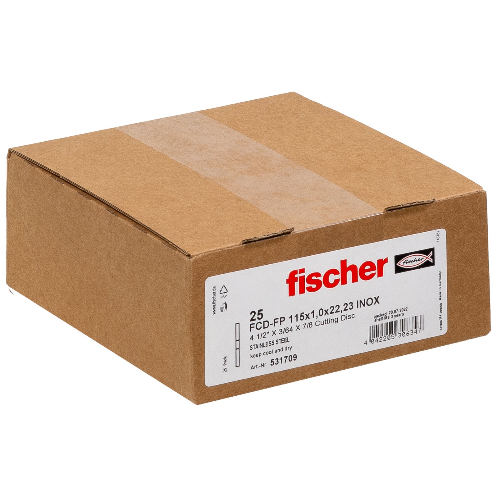 fischer Trennscheibe FP flach Inox