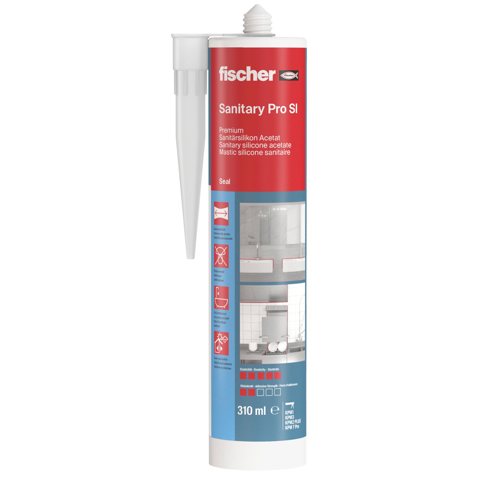fischer Sanitärsilikon Sanitary Pro SI ws
