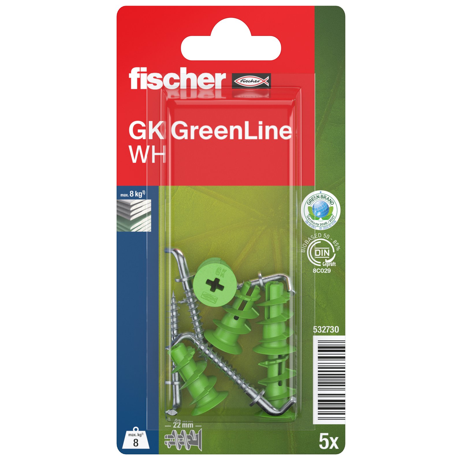 fischer Gipskartondübel GK Green WH K