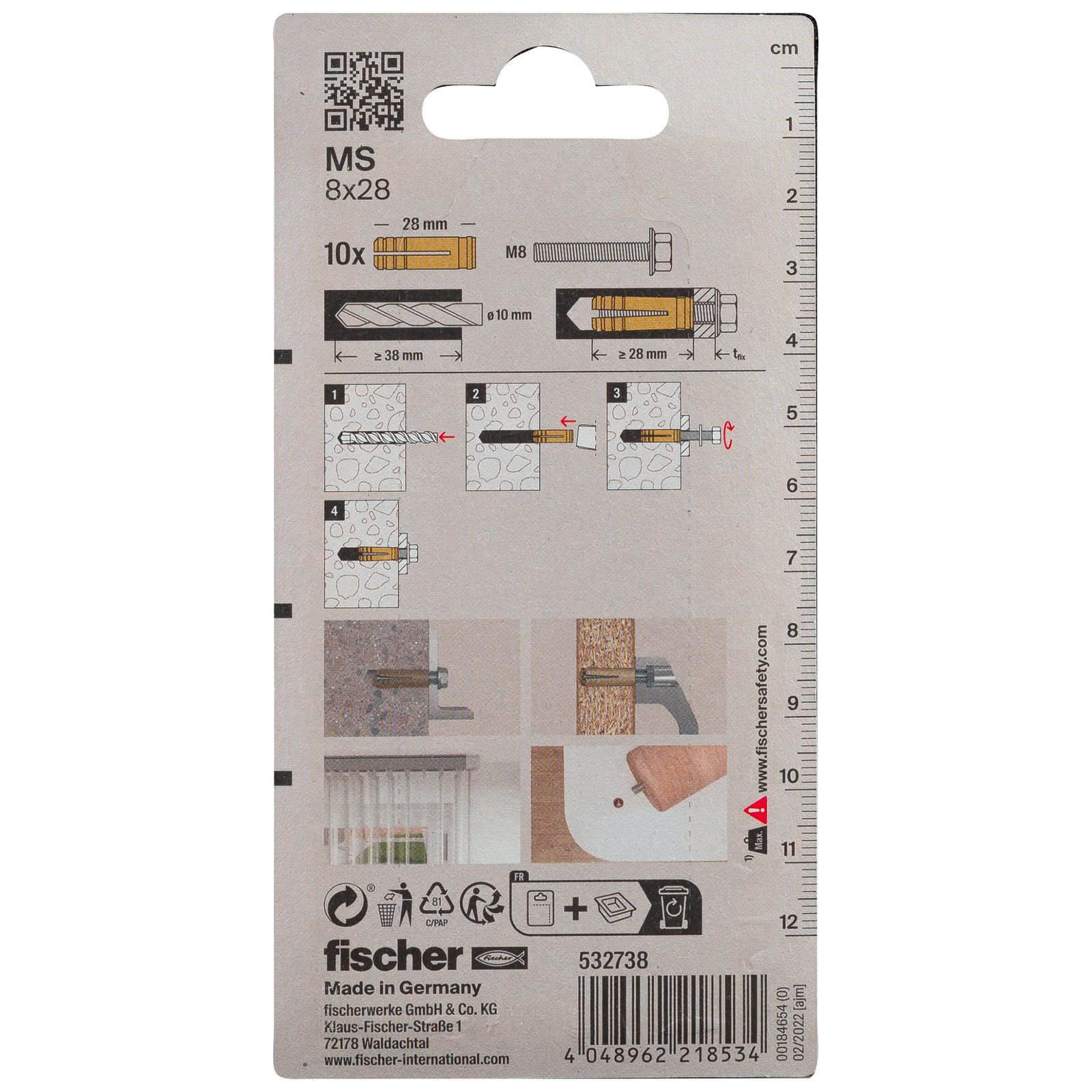 fischer Messingdübel MS K