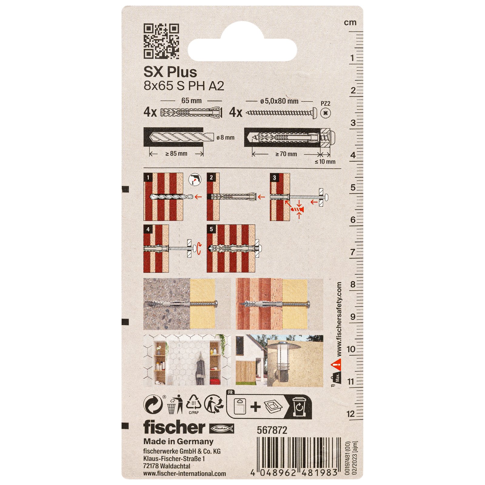 fischer Dübel SX Plus S A2 K