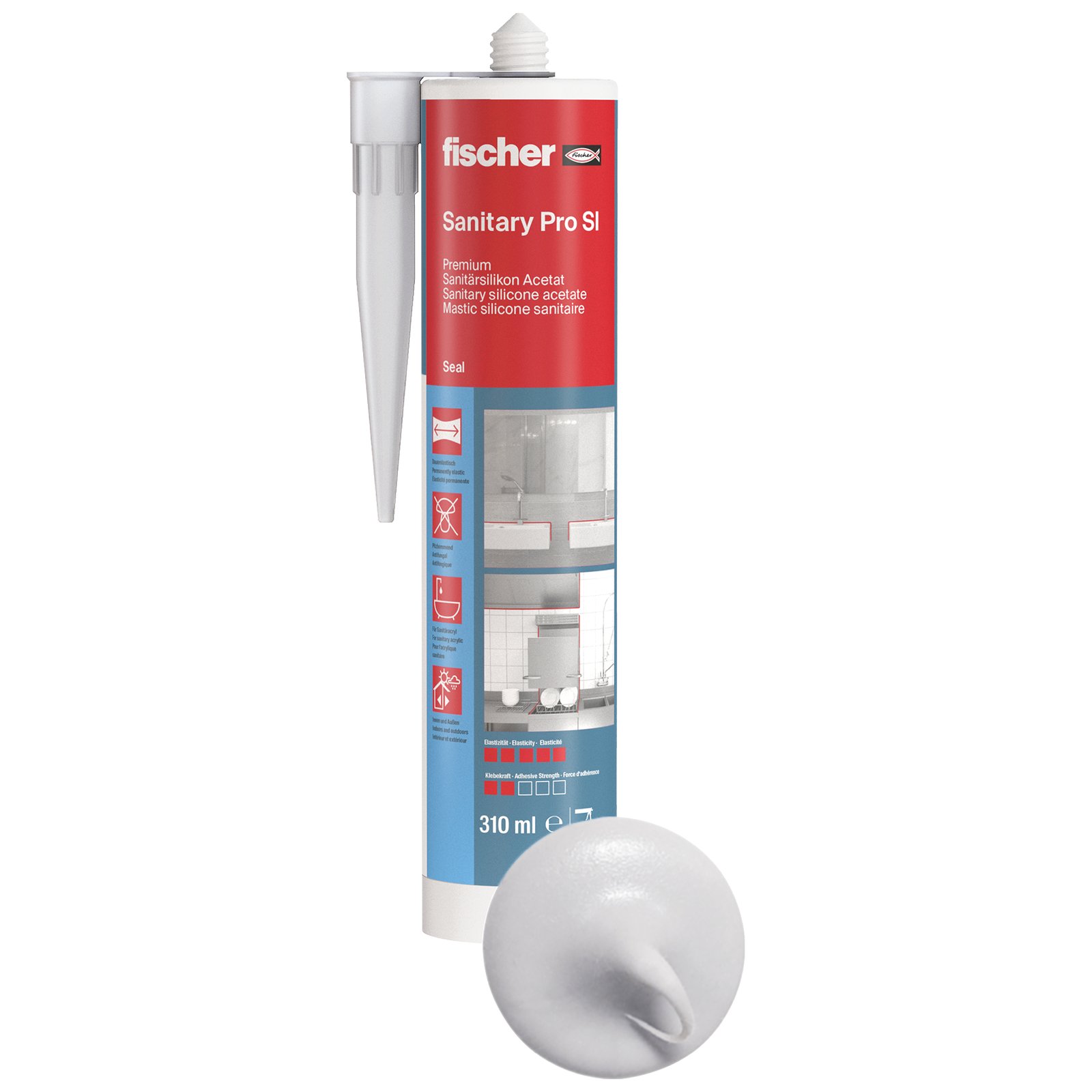 fischer Sanitärsilikon Sanitary Pro SI sil