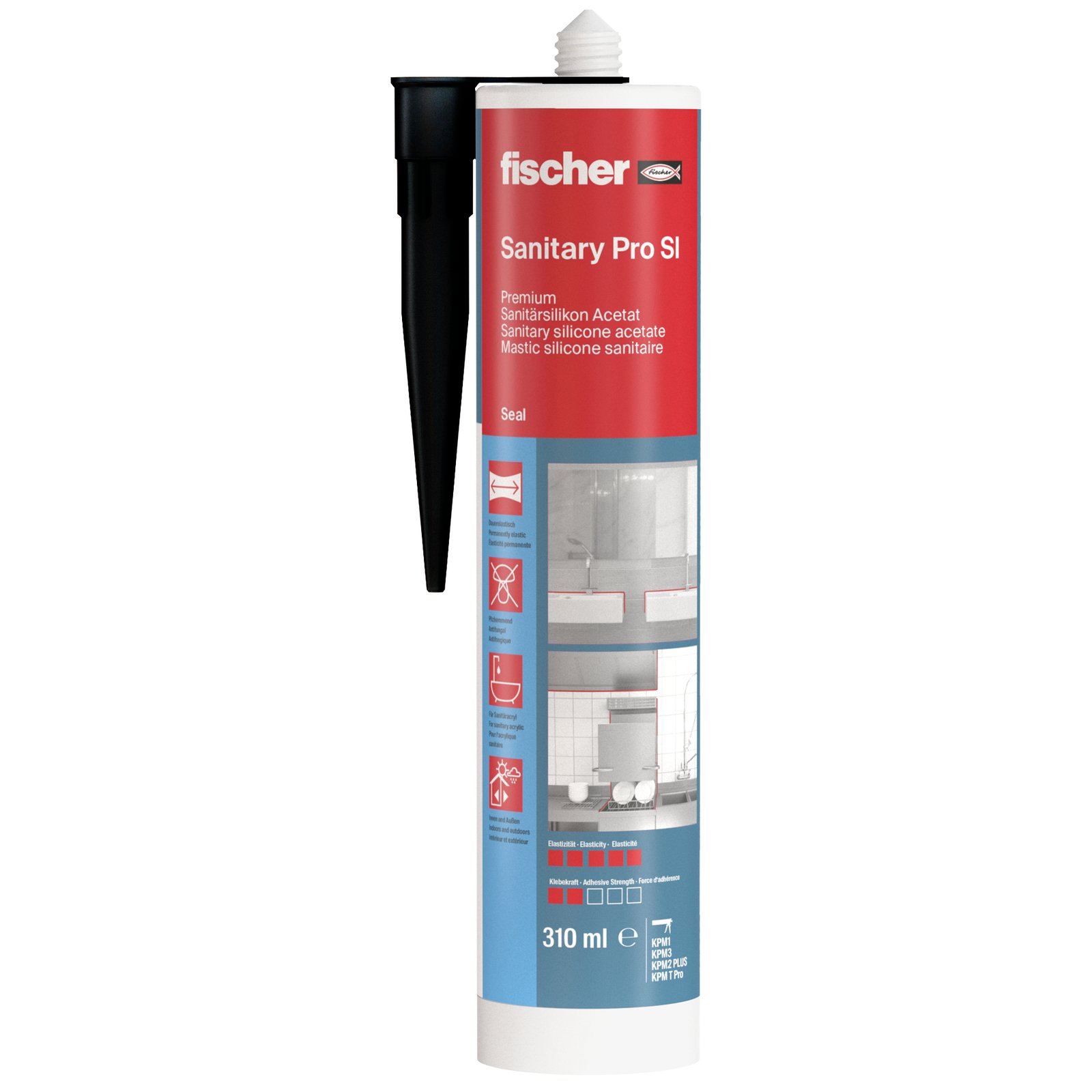 fischer Sanitärsilikon Sanitary Pro SI sw
